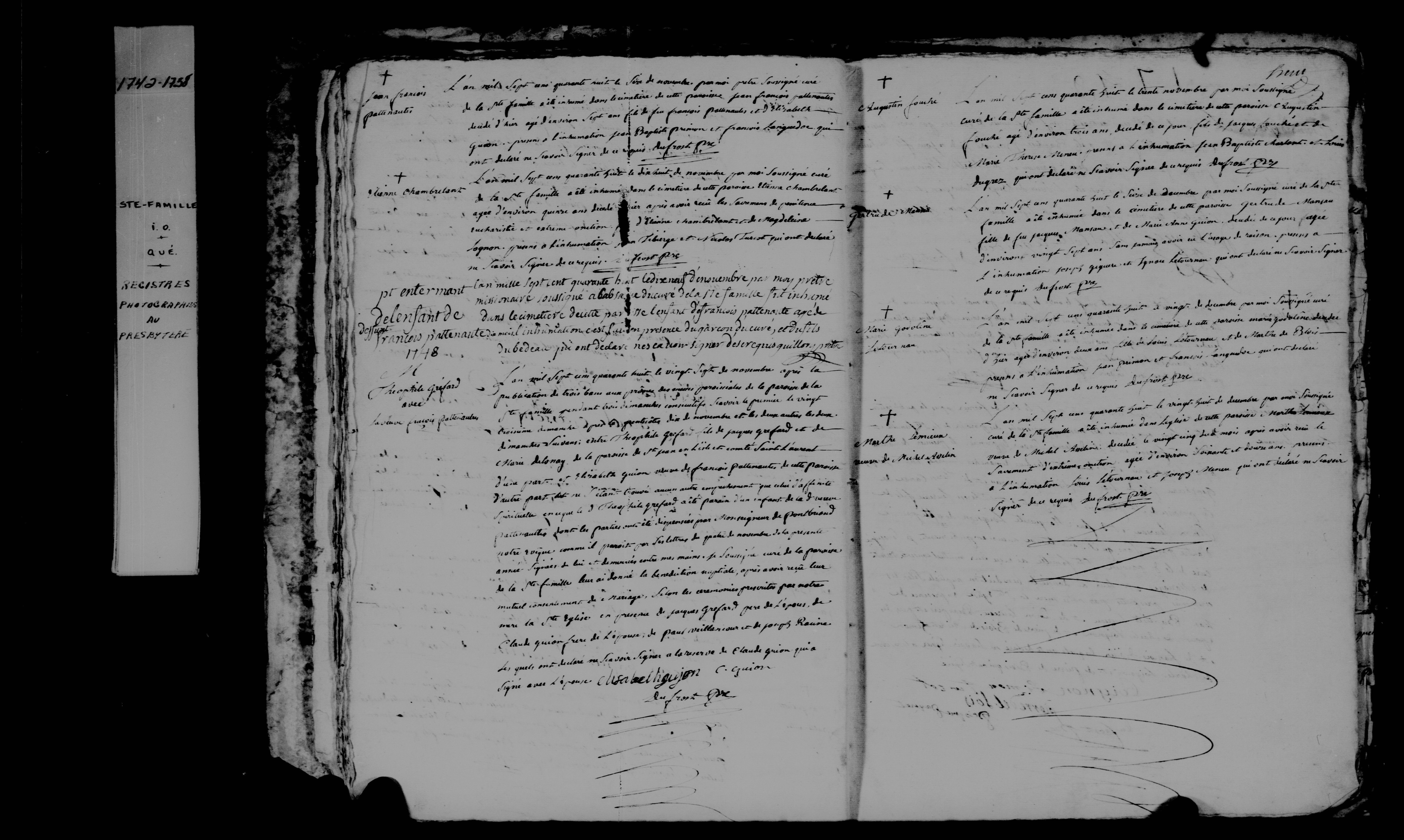 1748 Burial Marthe Lemieux