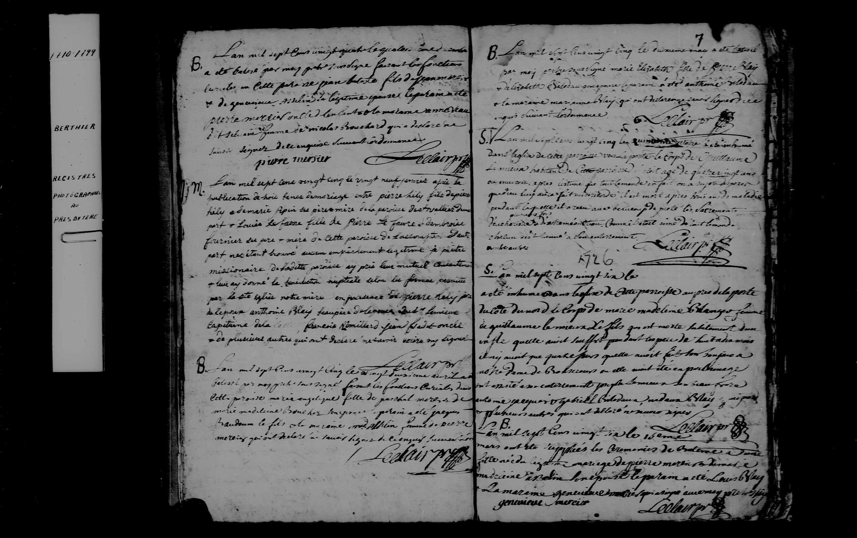 1725 Burial Guillaume Lemieux