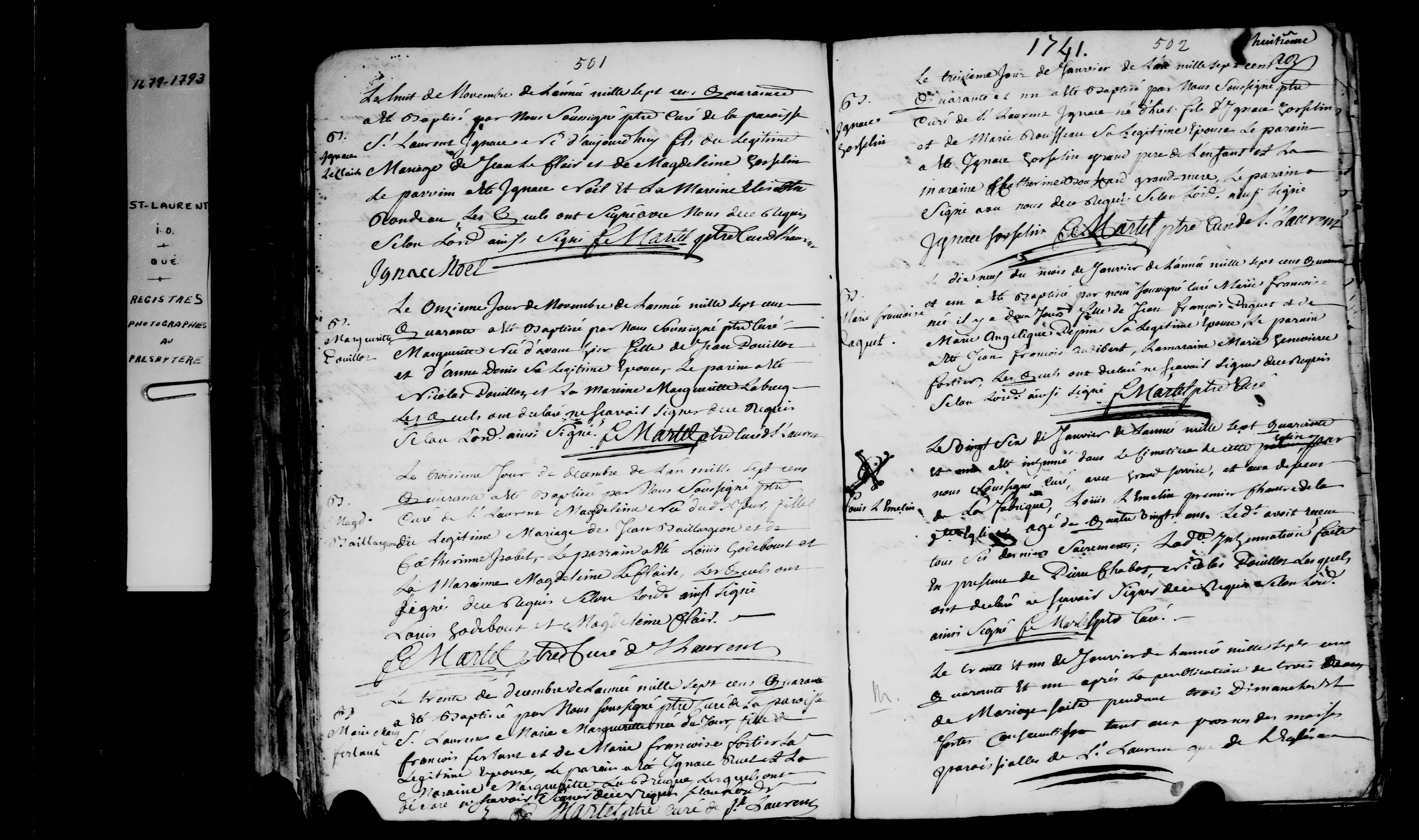 1741 Burial Louis Lemelin