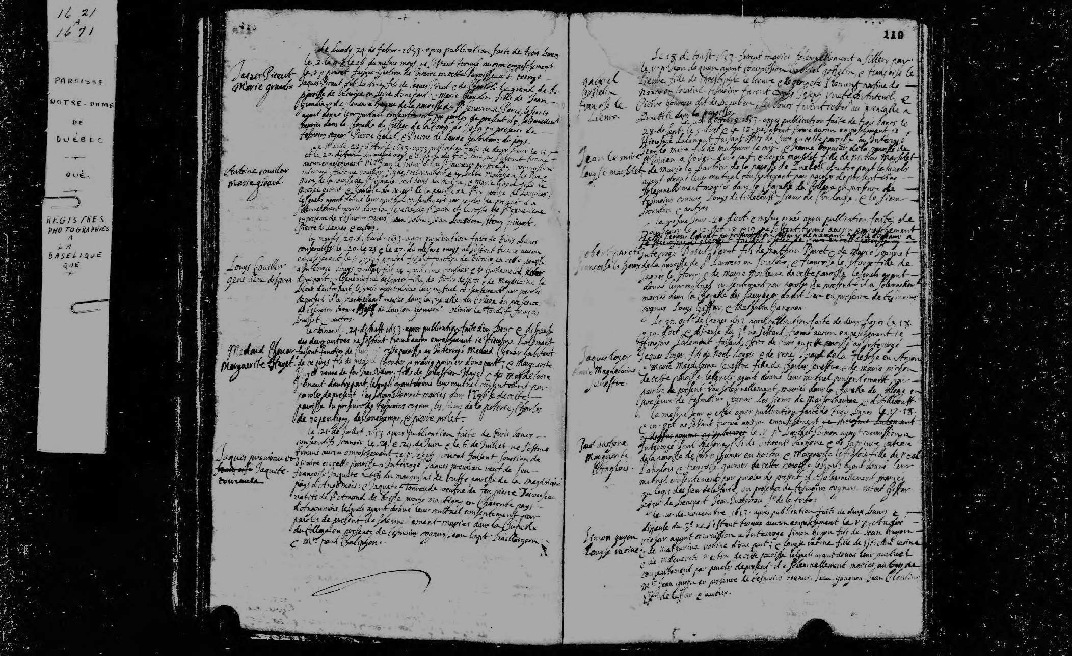 1653 Marriage Pare Lehoux