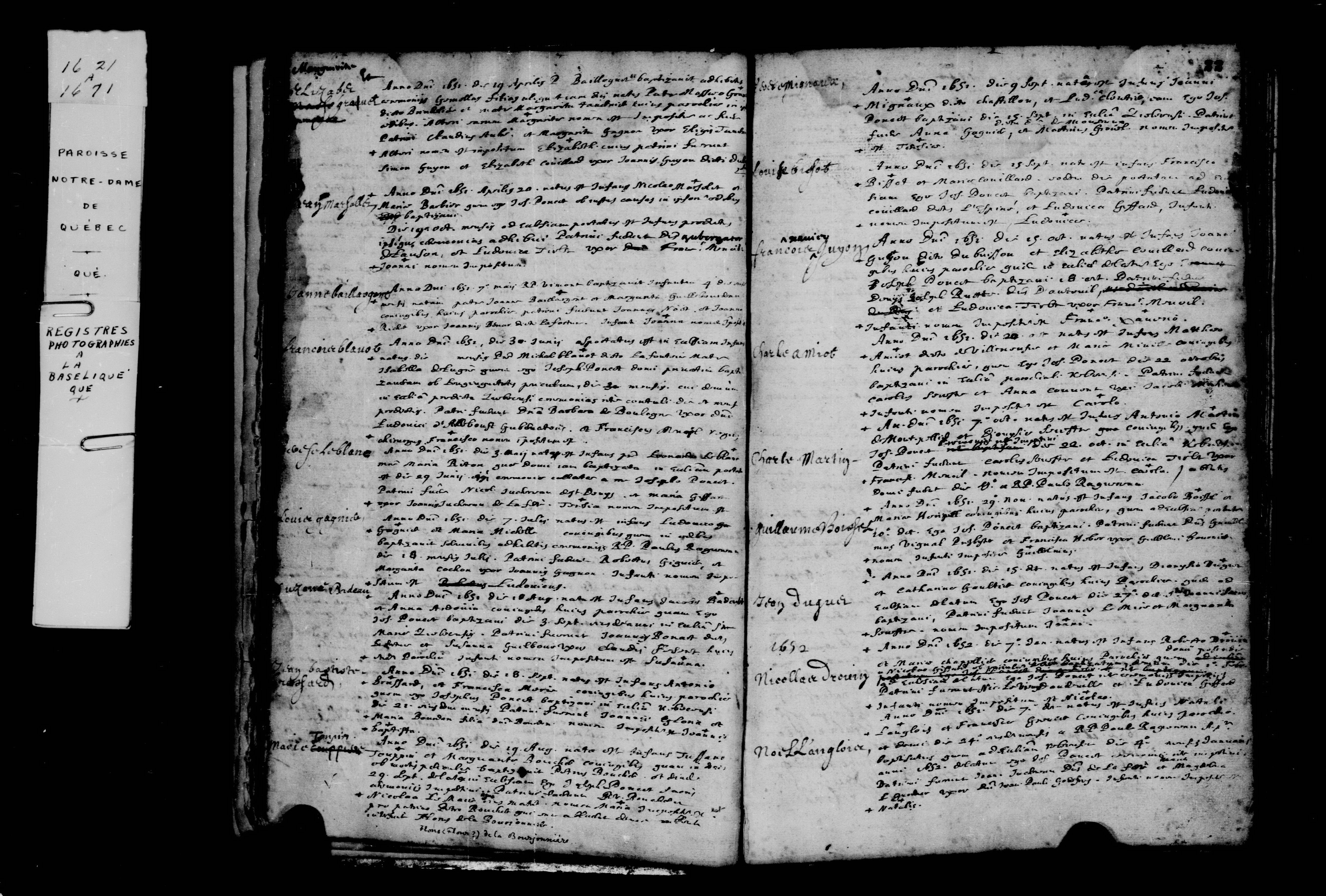 1651 Baptism Marie Therese Leblanc