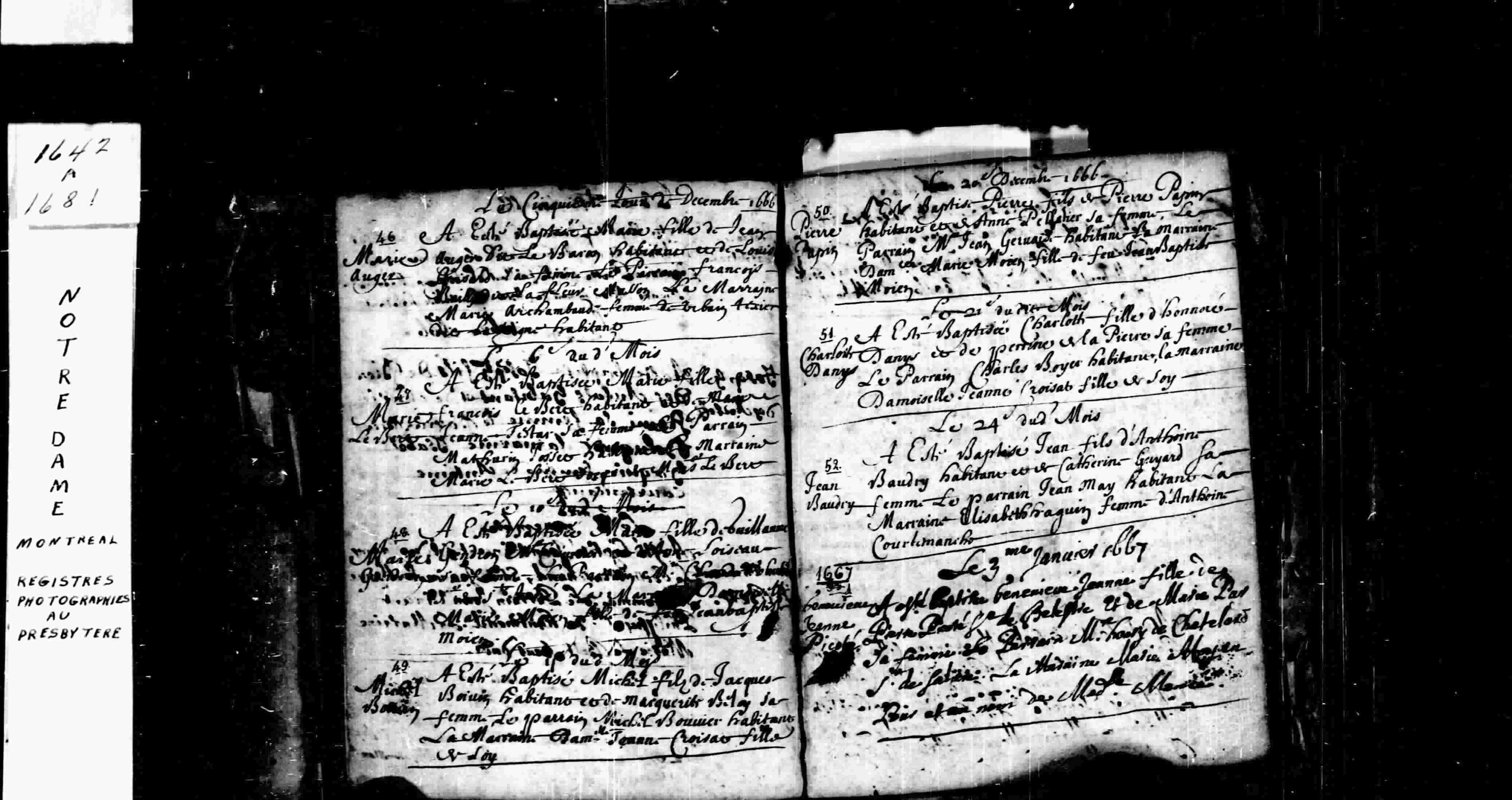 1666 Baptism Marie Lebert