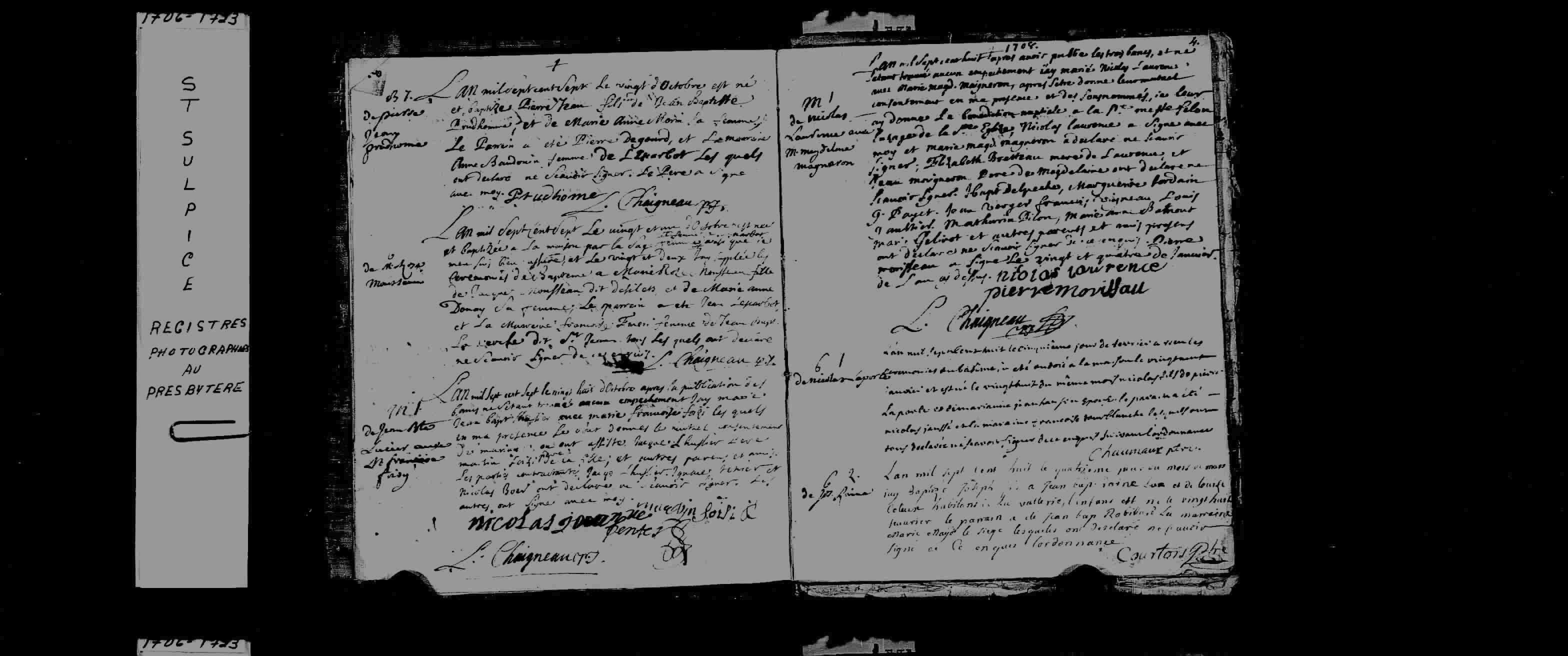 1708 Baptism Nicolas Laporte