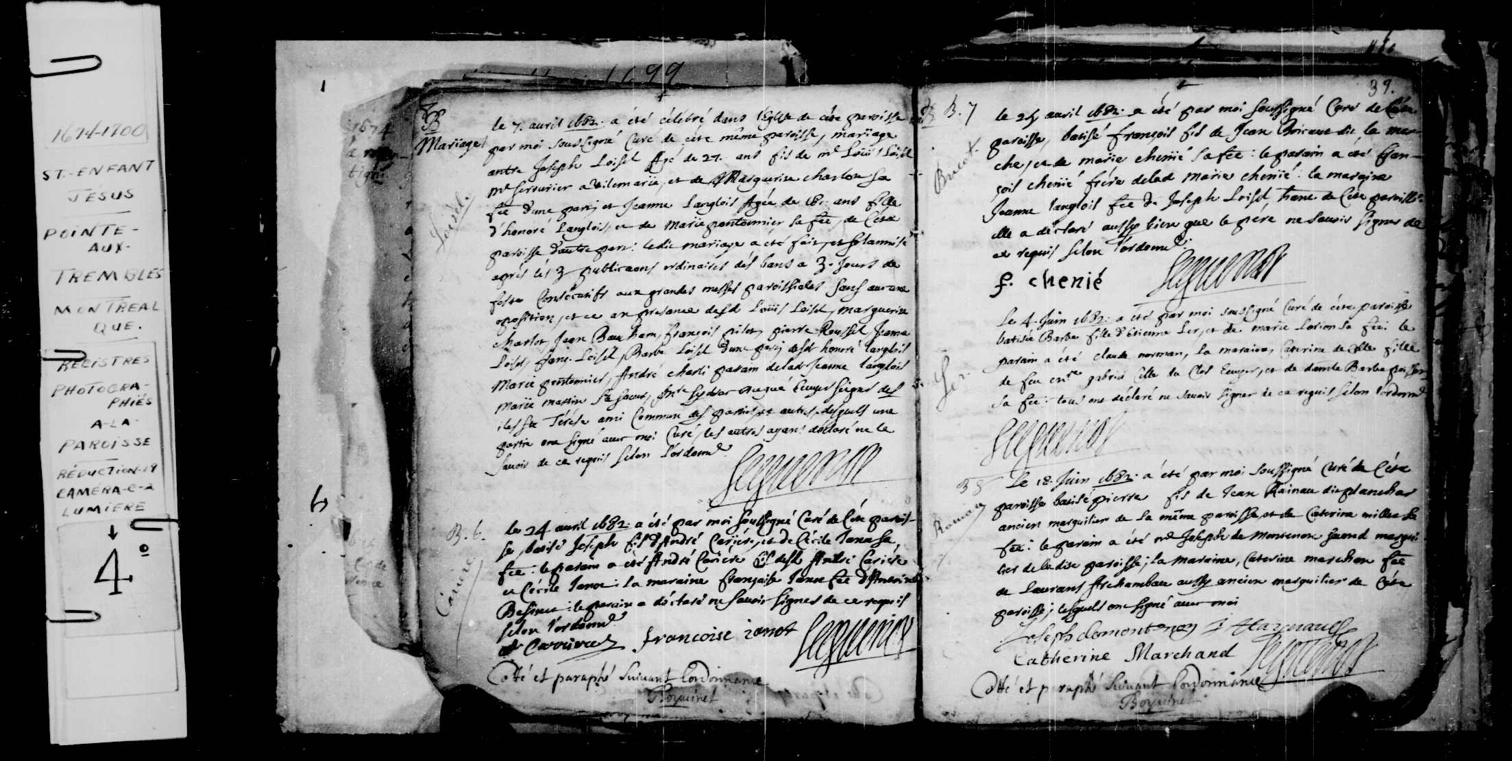 1682 Marriage Loiselle Langlois