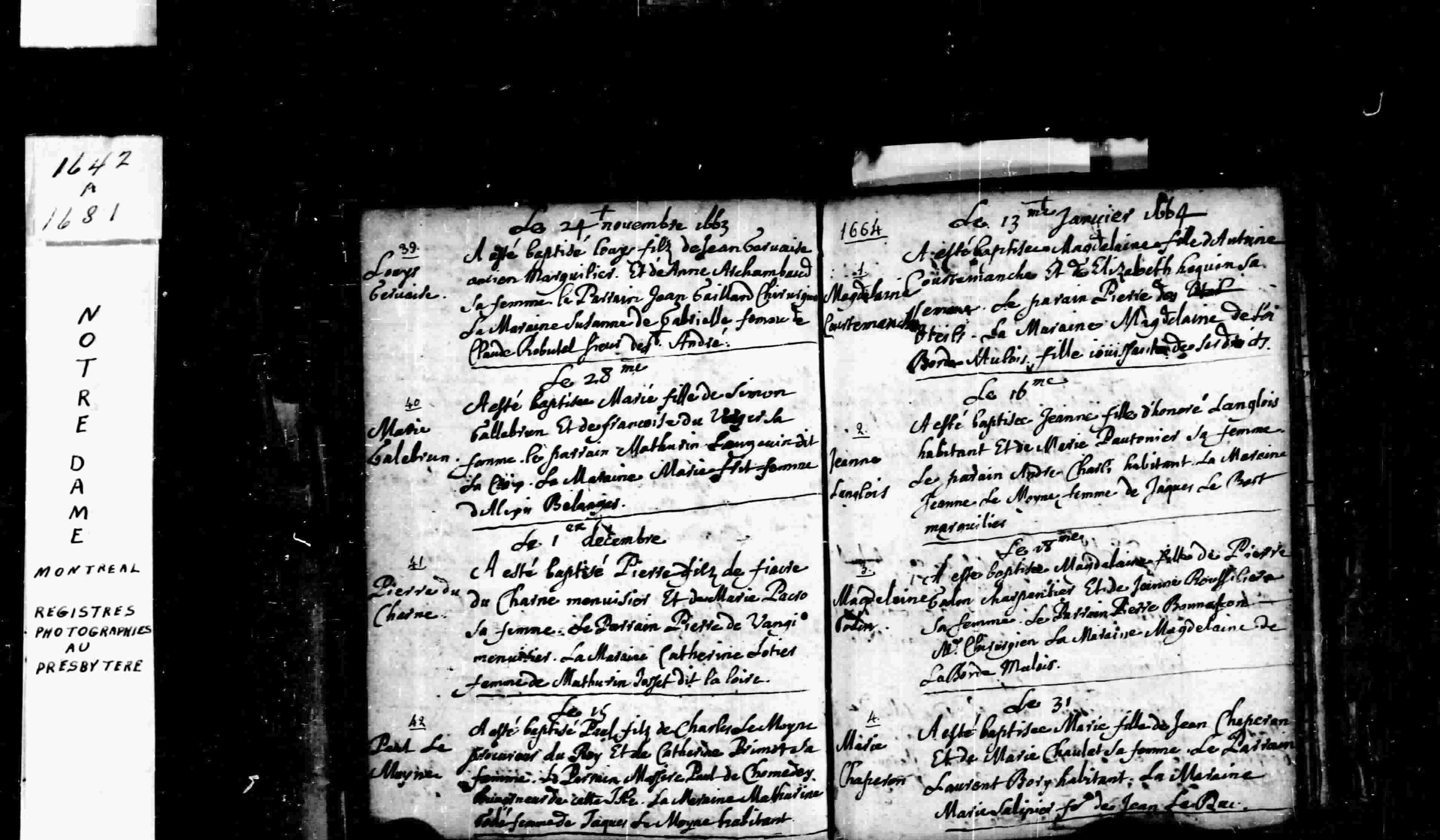 1664 Baptism Jeanne Langlois