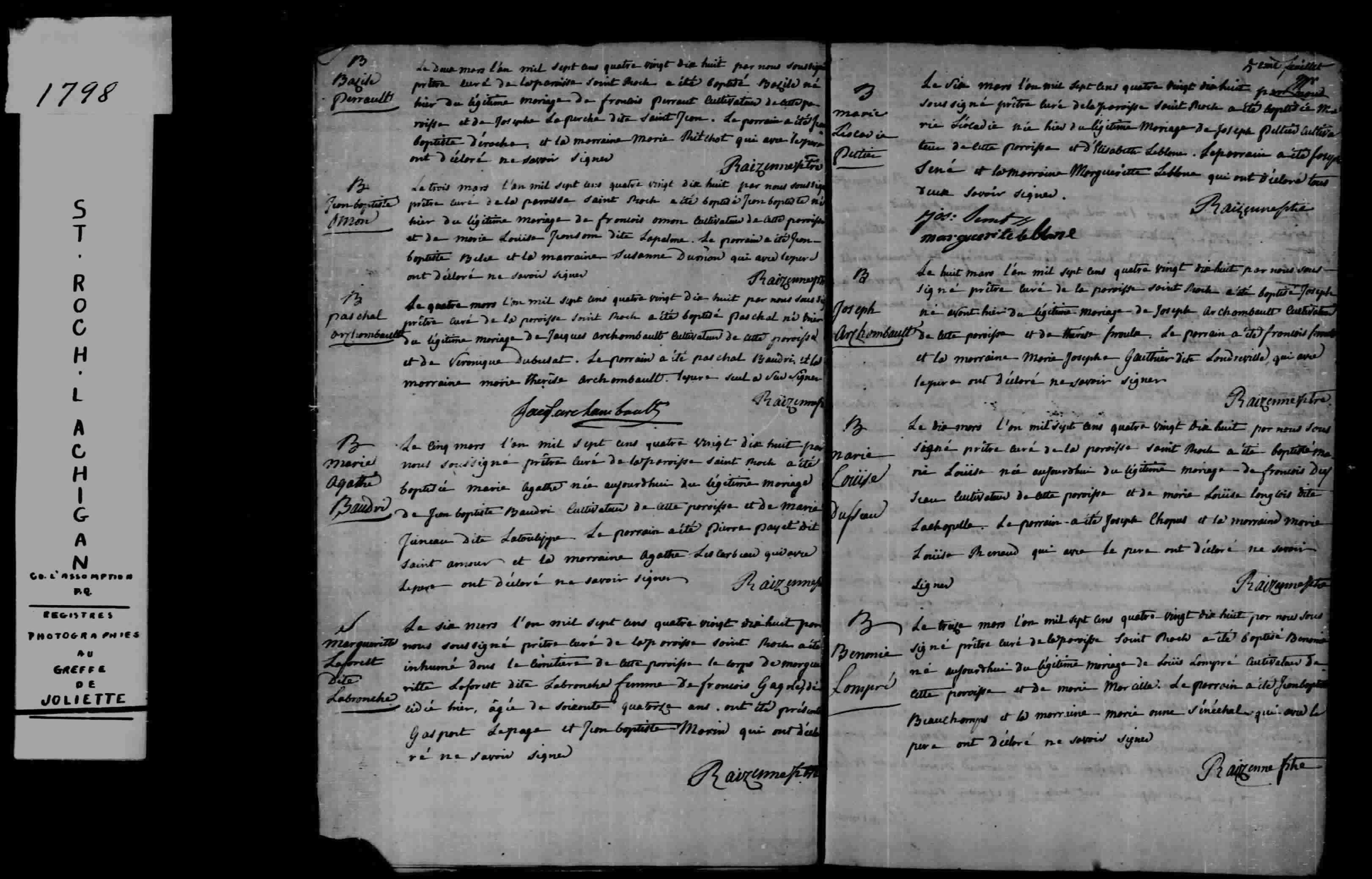 1798 Burial Marguerite Laforest