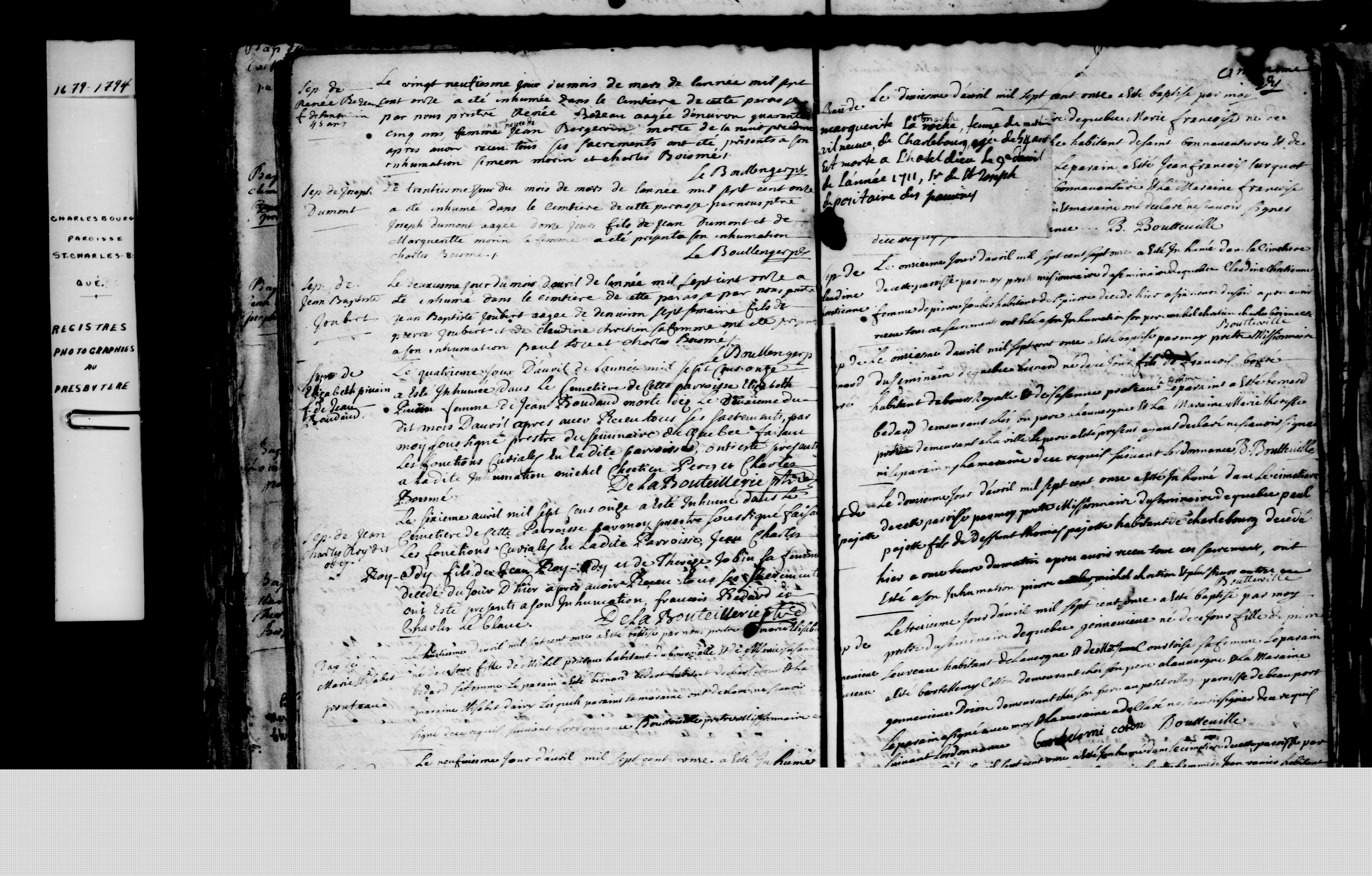 1711 Burial Romain Dechambre