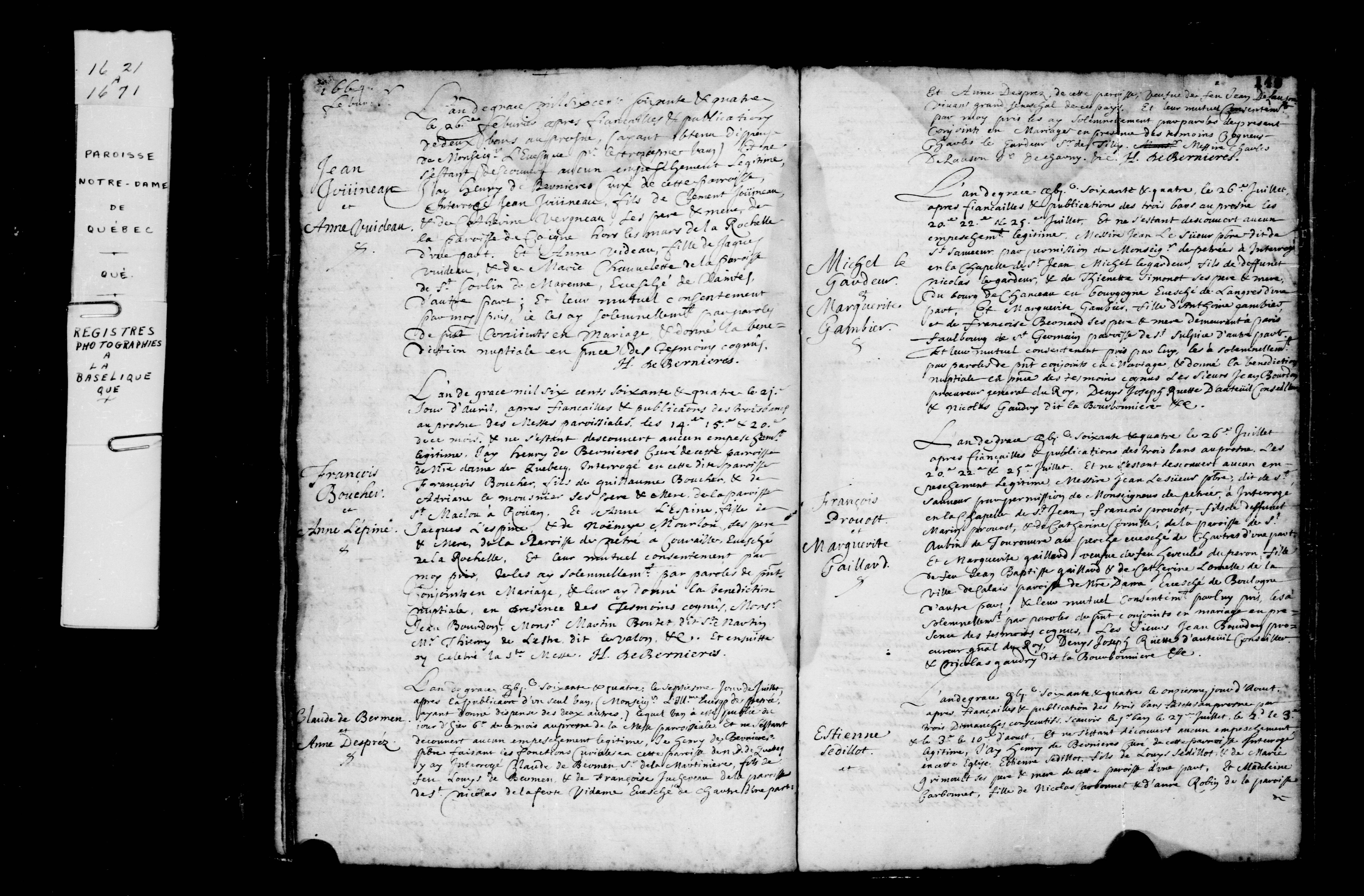 1744 Marriage Juneau Videau