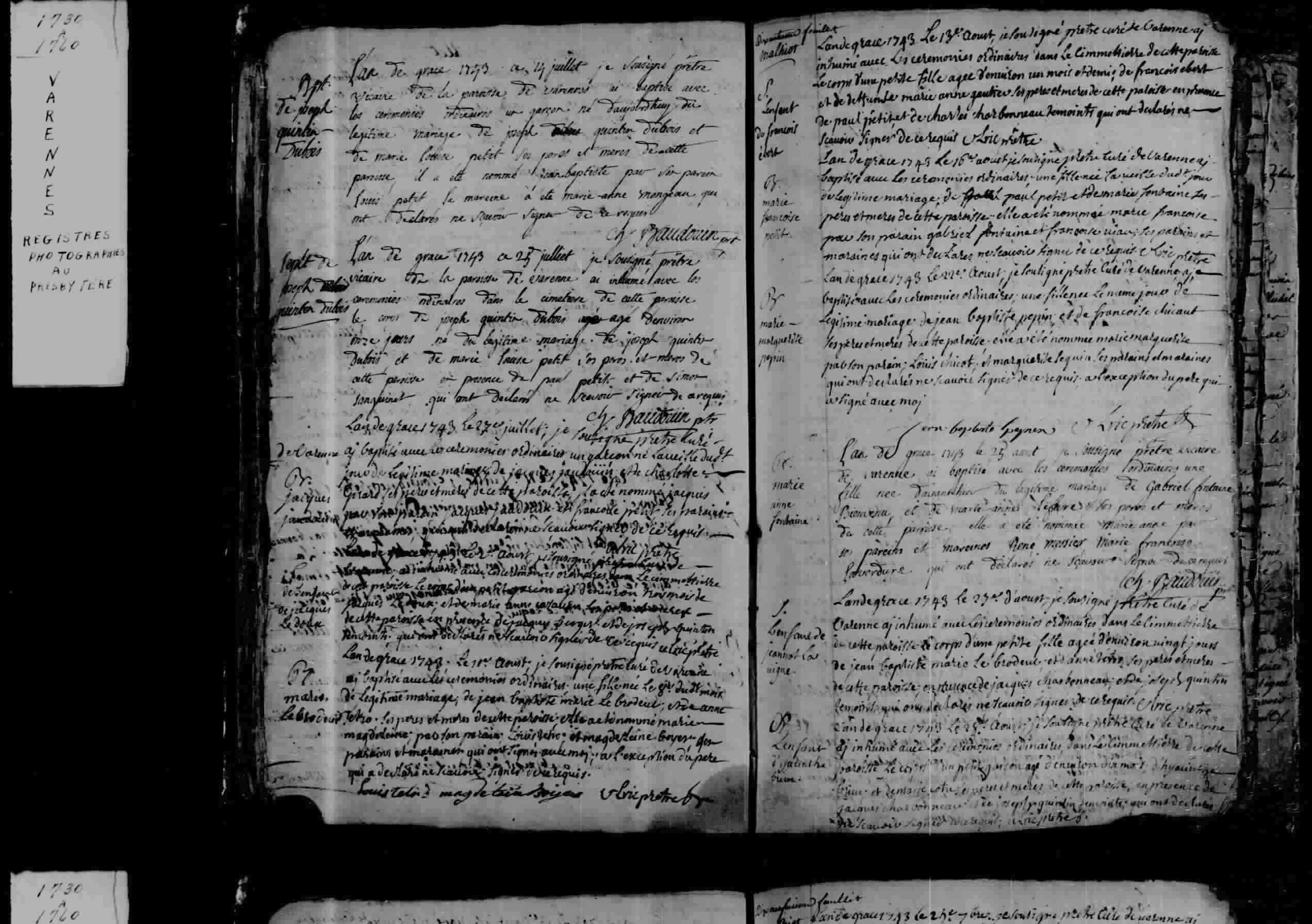 1743 Baptism Jacques Jodoin
