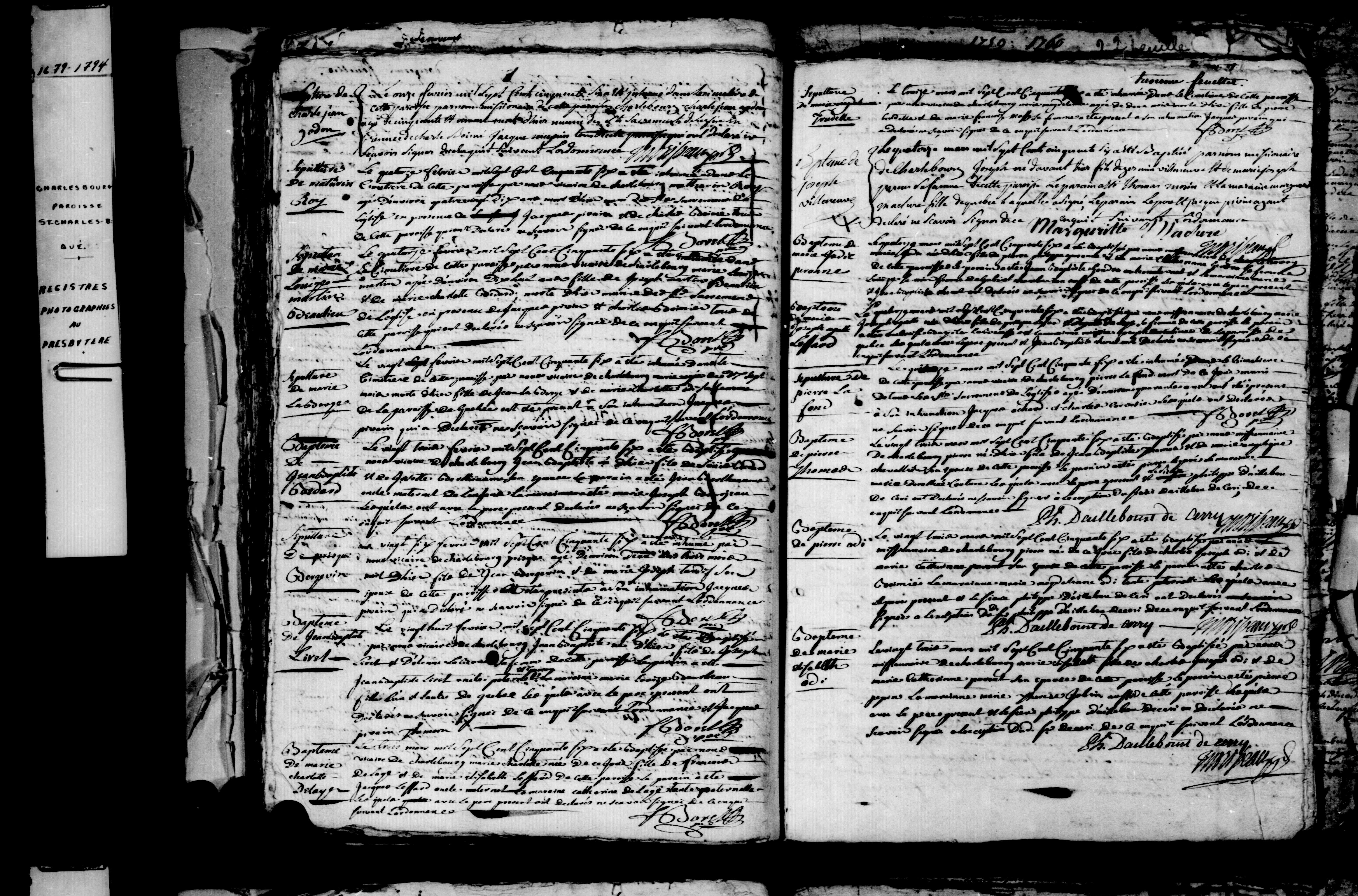 1756 Burial Charles Jean dit Godon