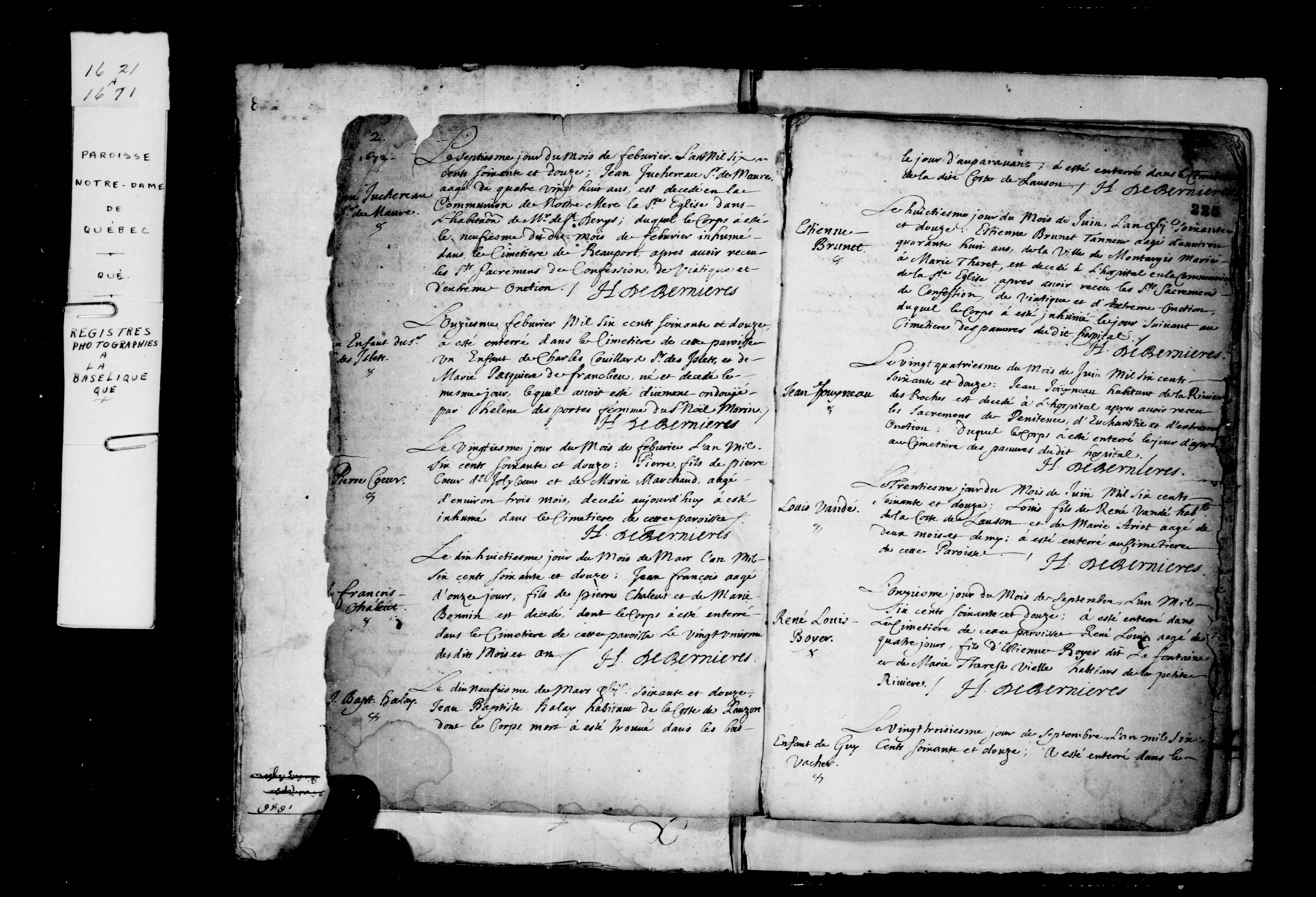 1672 Burial Jean Baptiste Halle