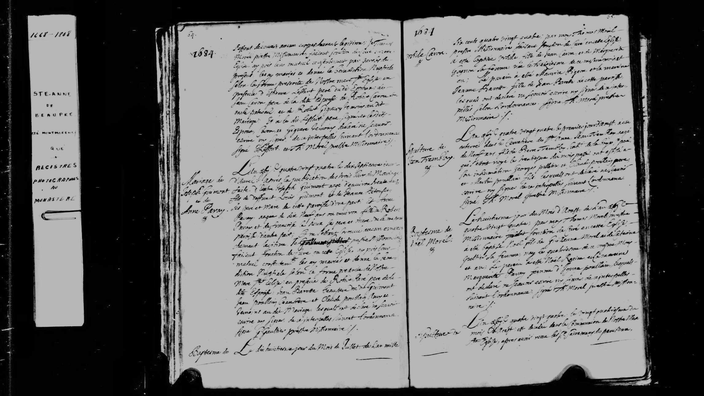 1684 Marriage Guimond Pare
