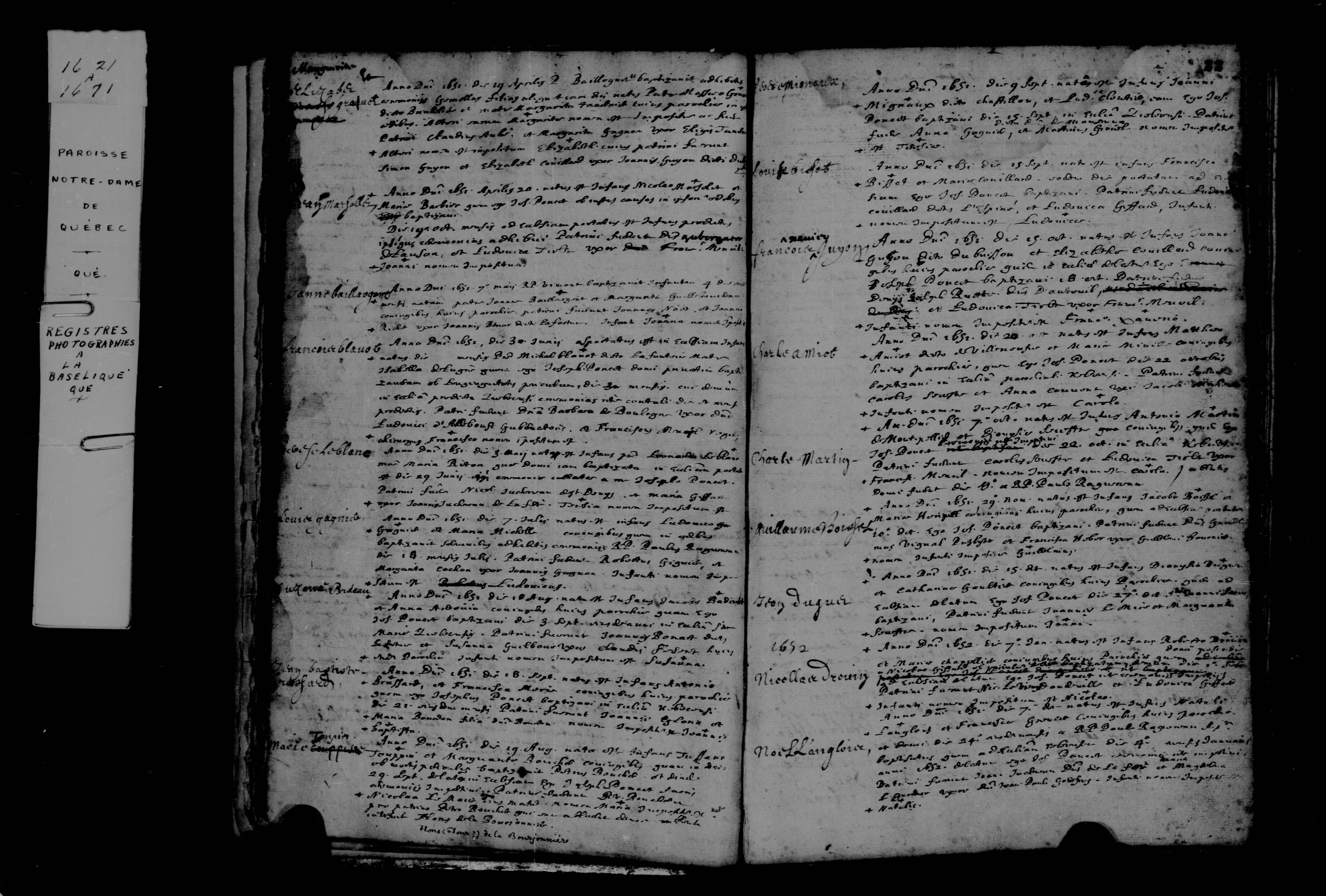 1651 Baptism Marguerite Gravel