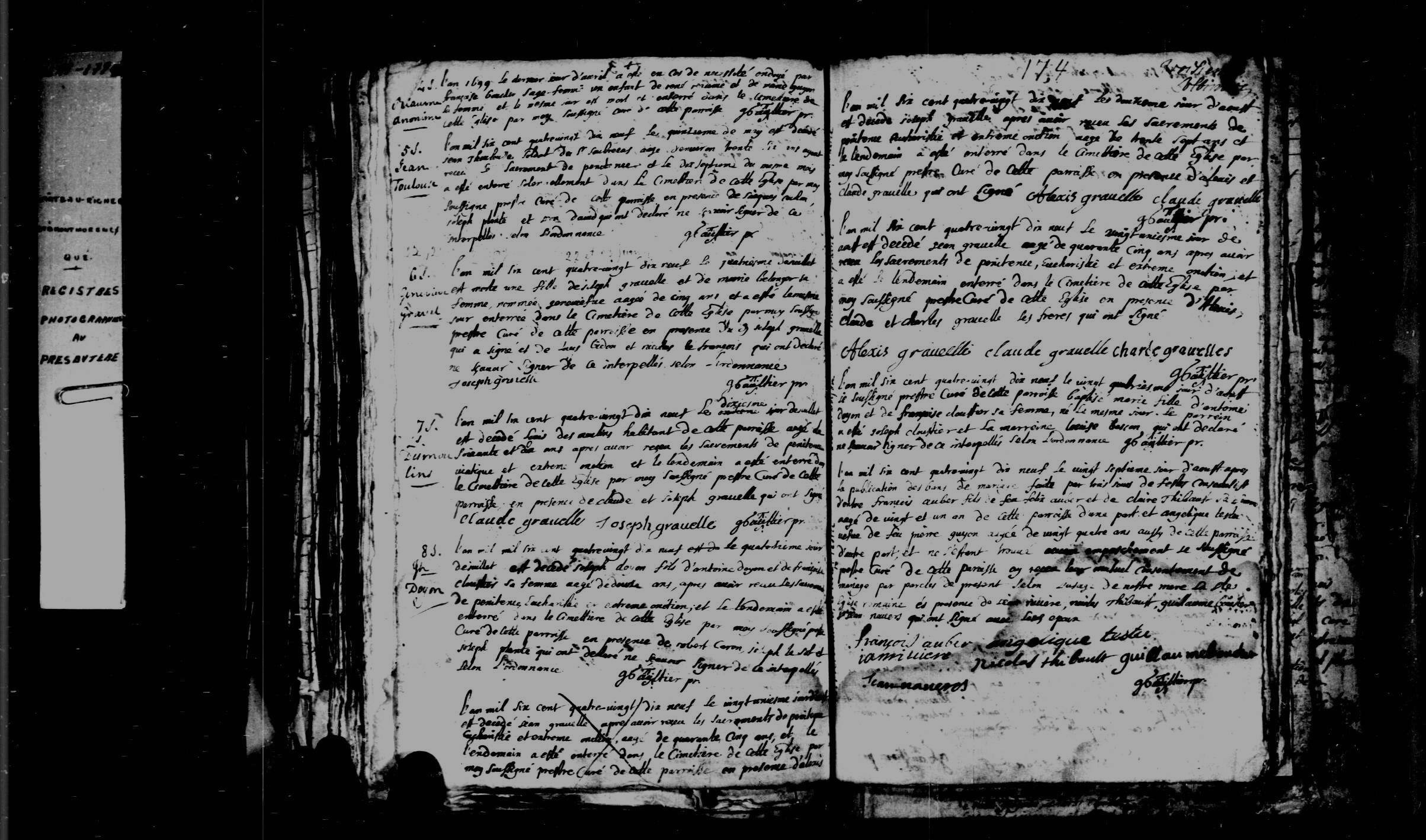 1699 Burial Jean Gravel