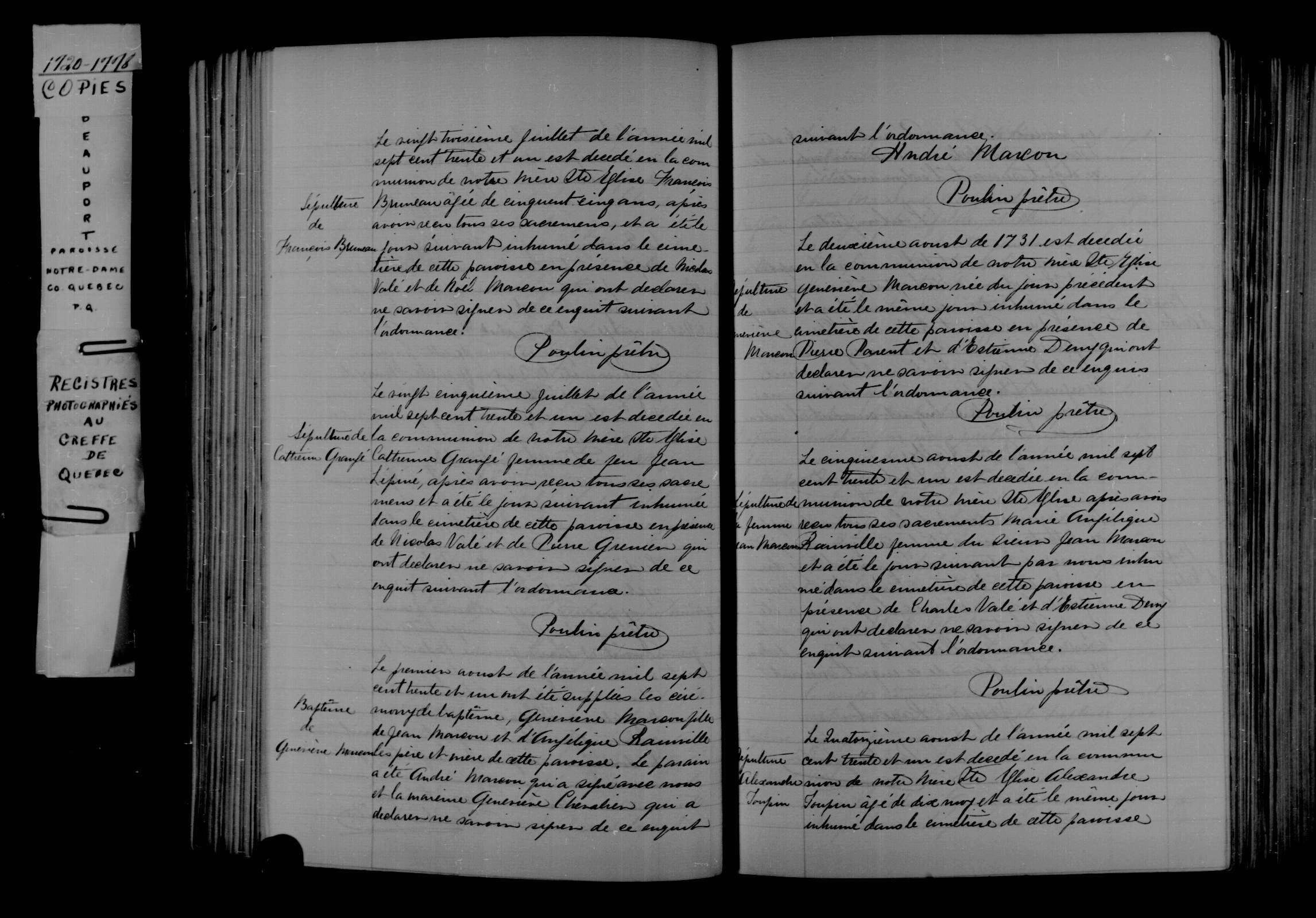 1731 Burial Catherine Granger