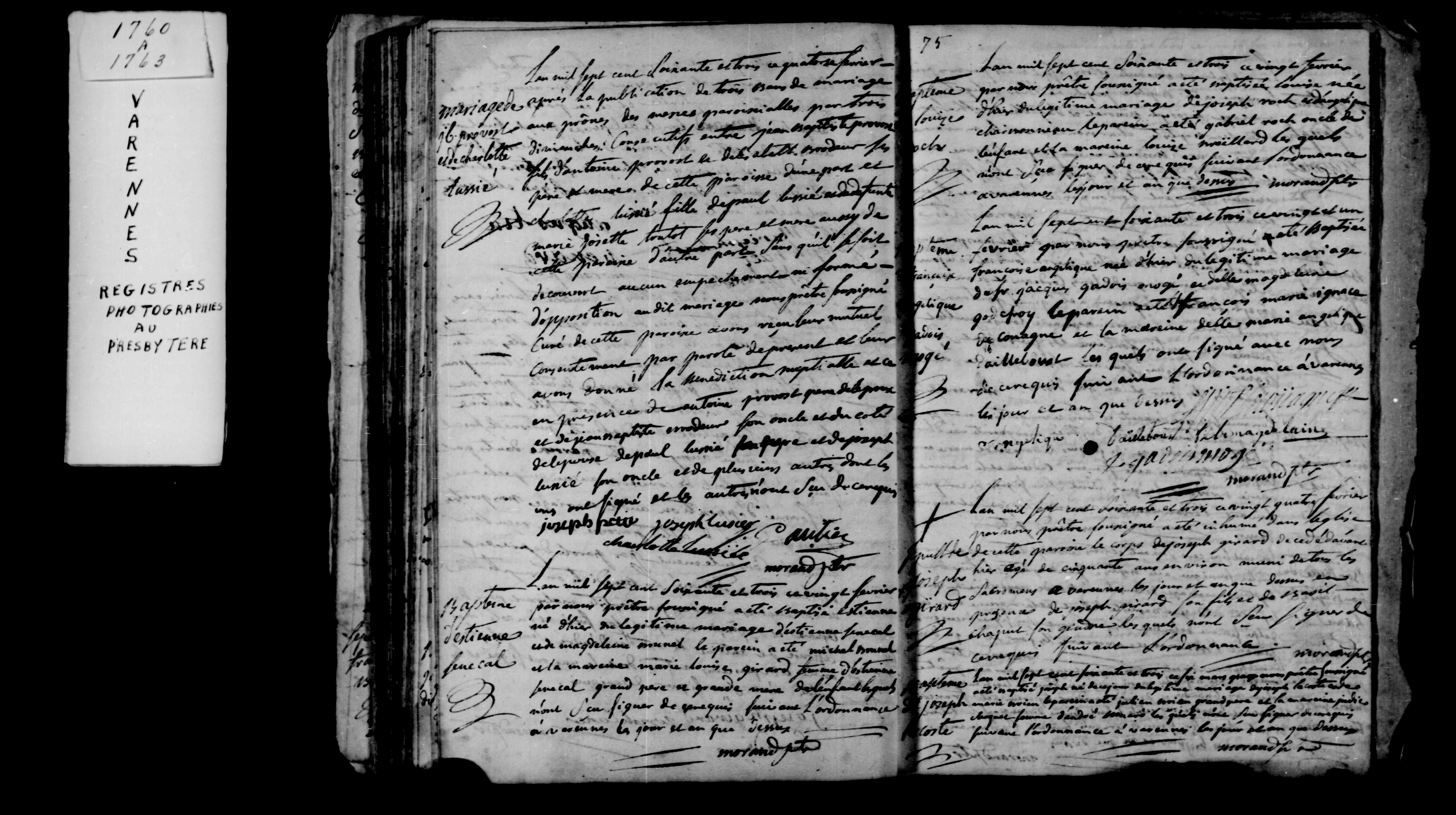 1763 Burial Joseph Girard