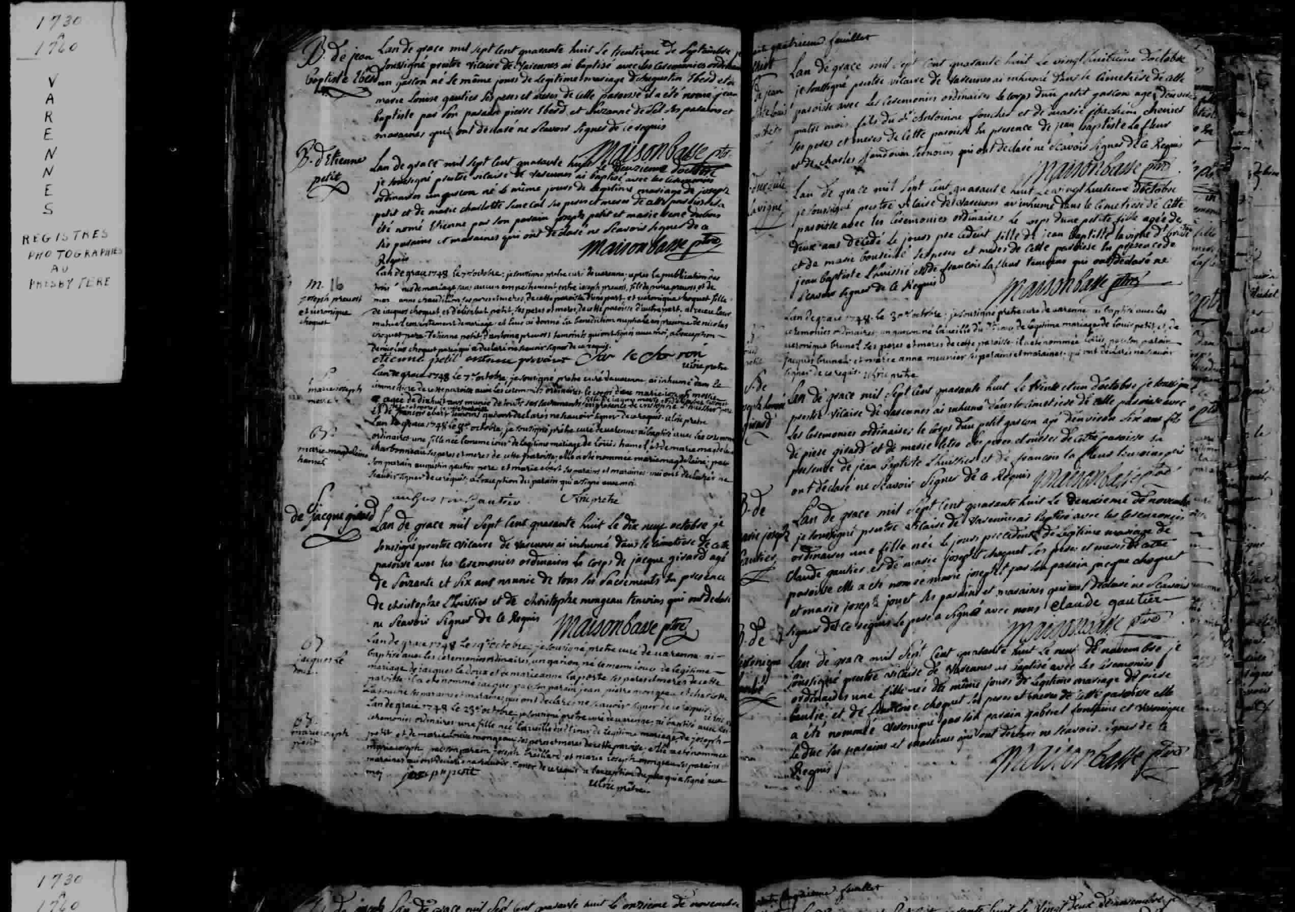 1748 Burial Jacques Girard