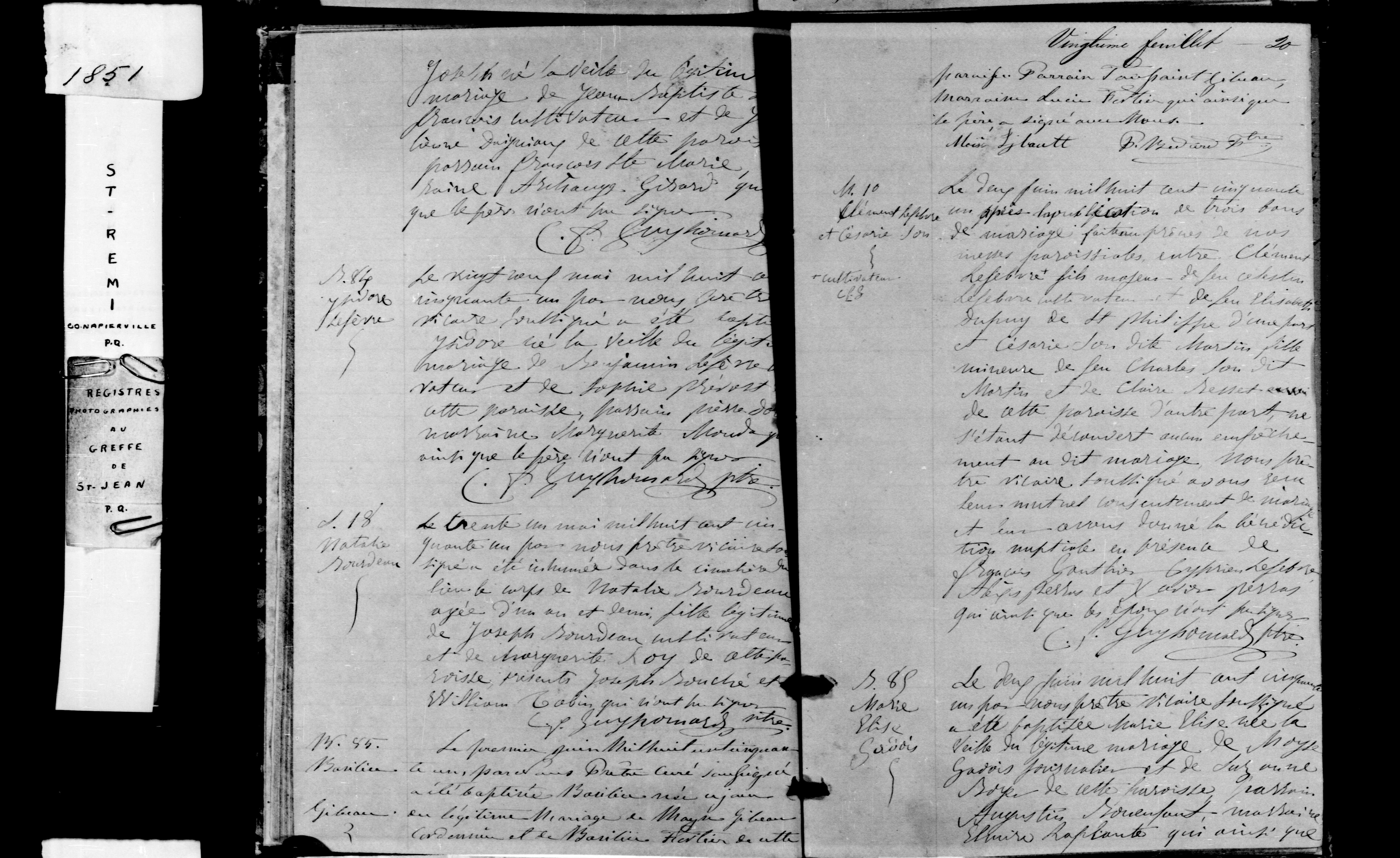 1851 Baptism Basilice Gibeau