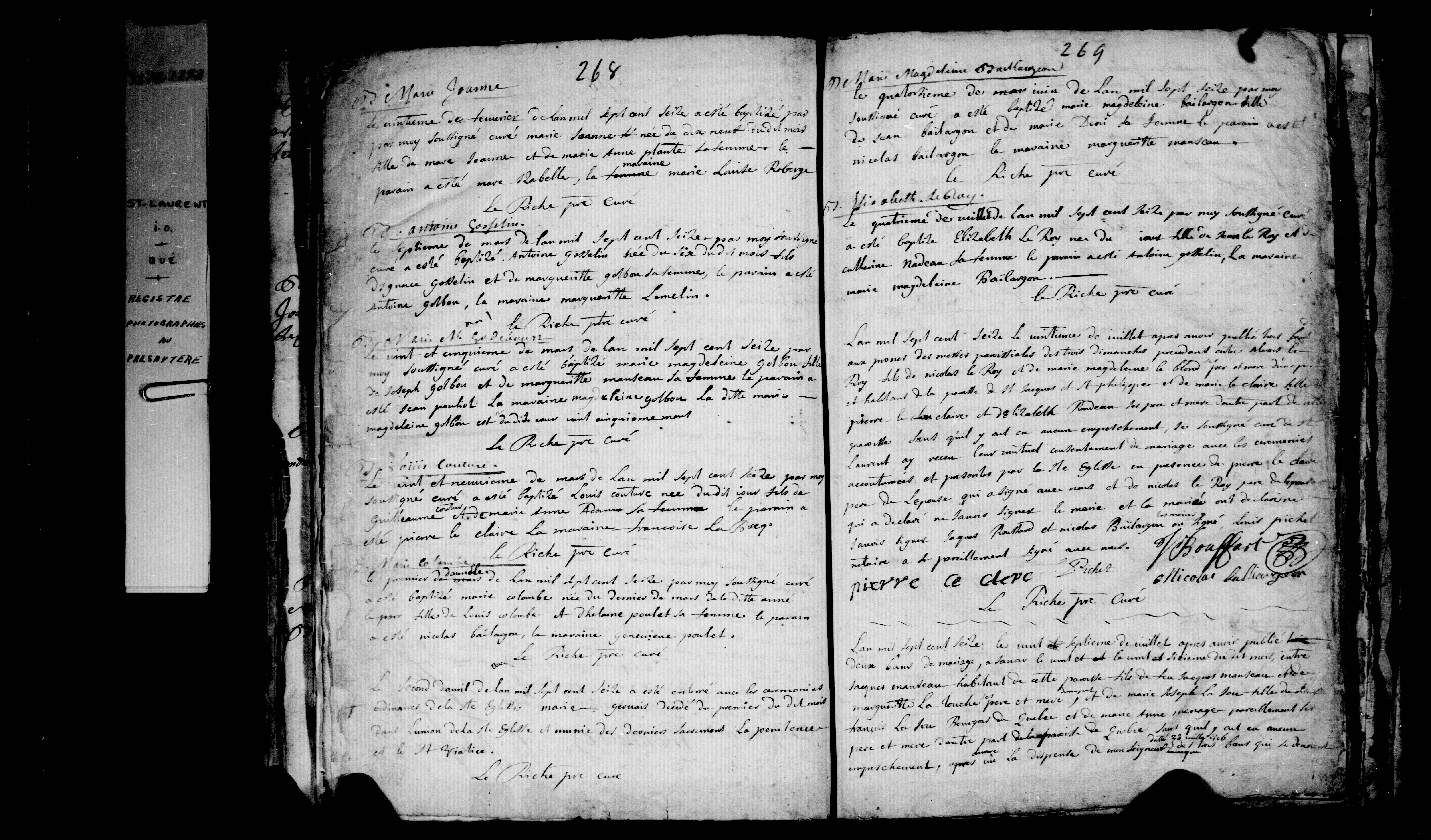 1716 Burial Marie Francoise Gervais