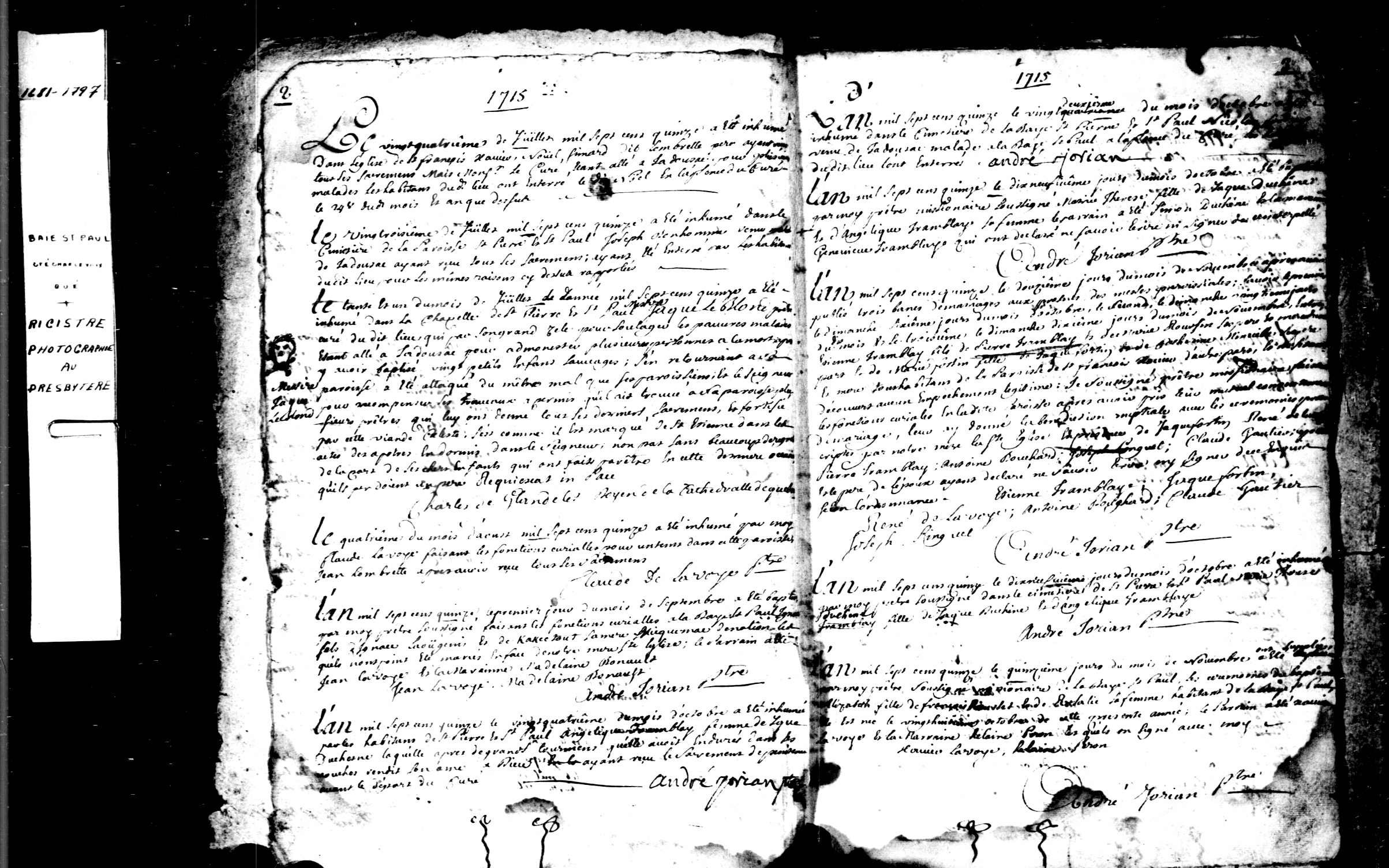 1715 Burial Noel Simard