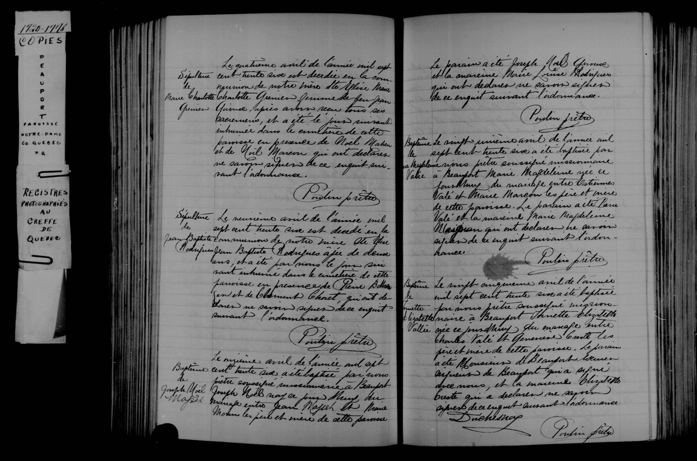 1736 Burial Marie Charlotte Garnier