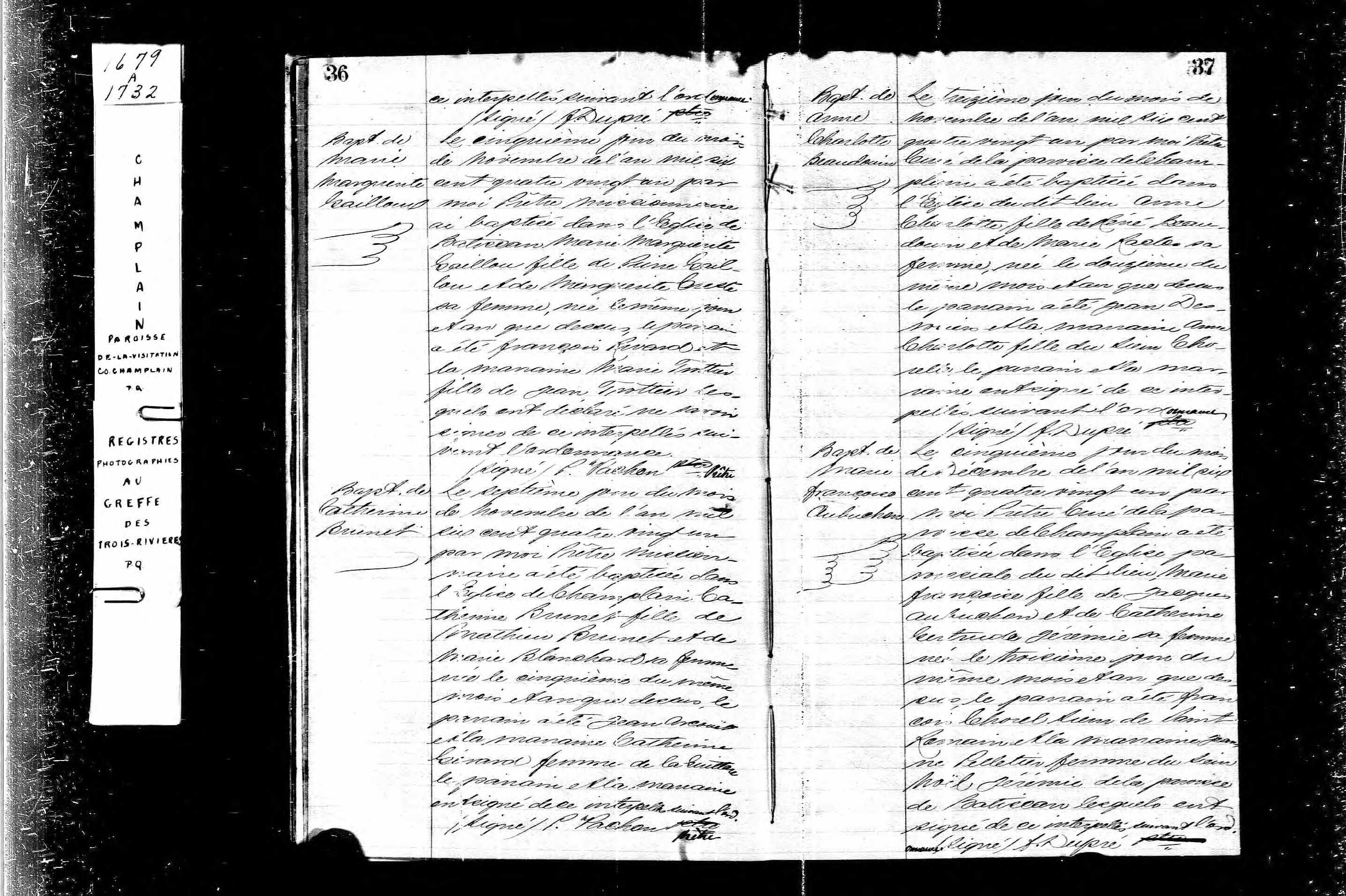 1681 Baptism Marie Marguerite Gailloux