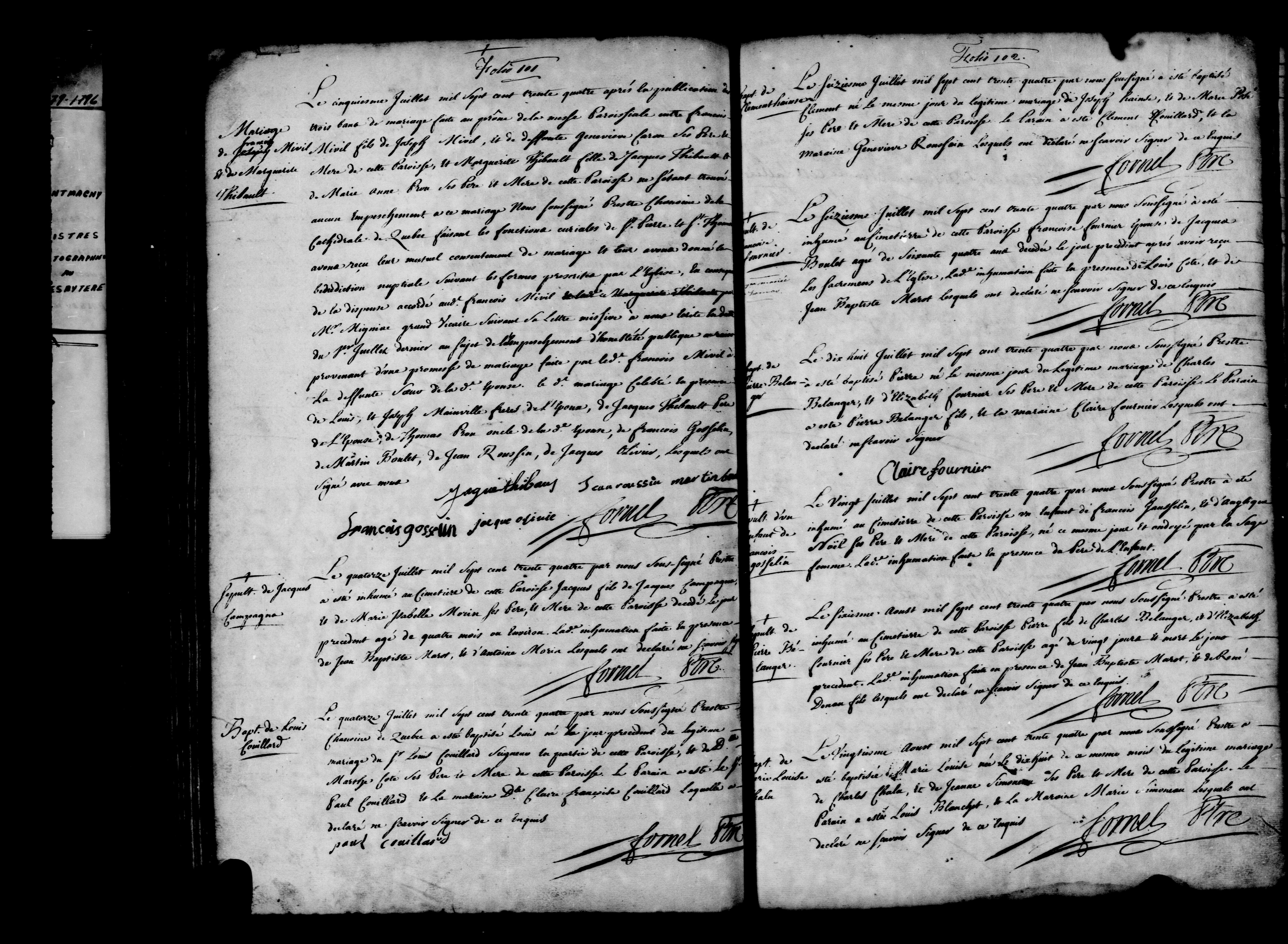 1734 Burial Francoise Fournier