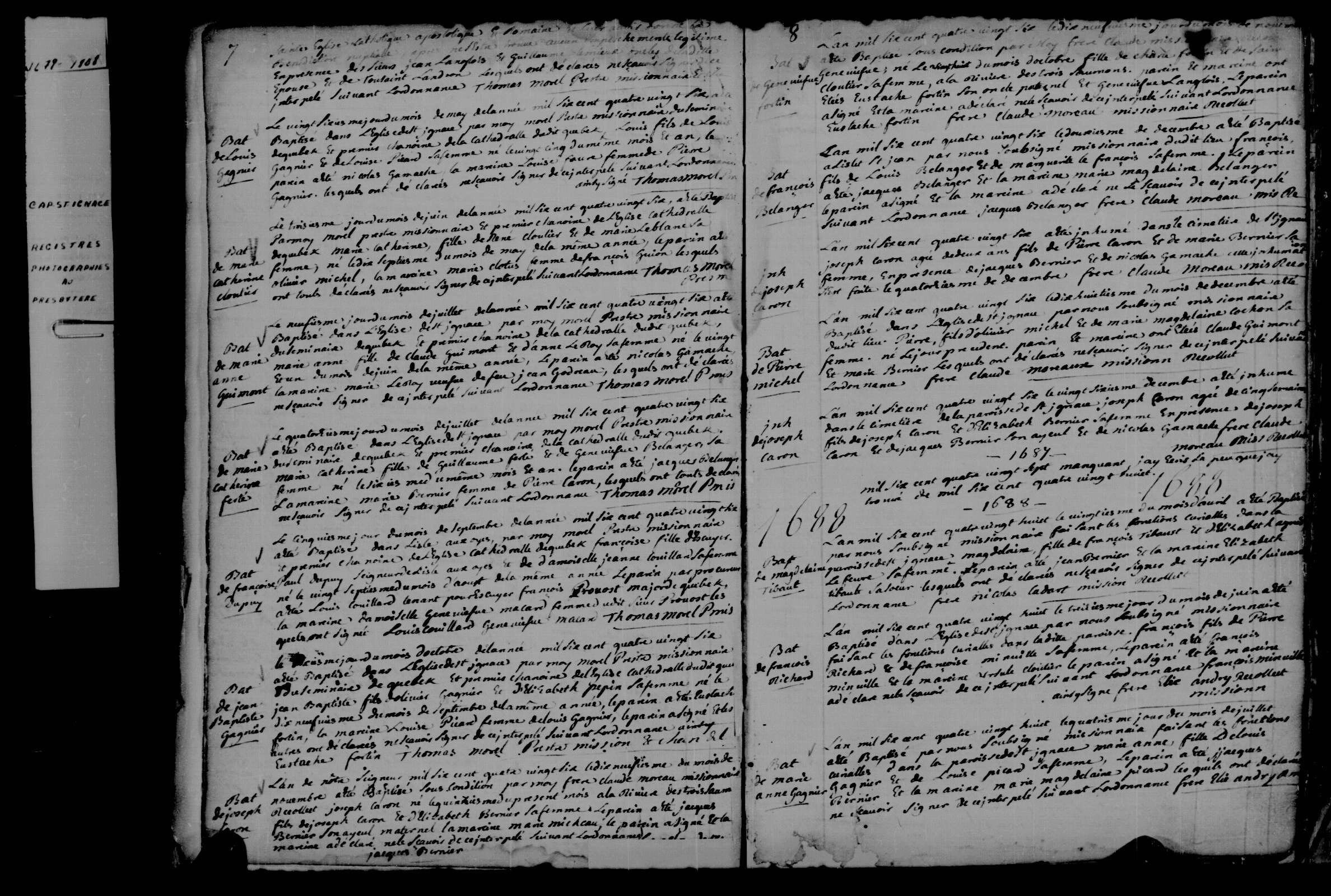 1686 Baptism Genevieve Fortin