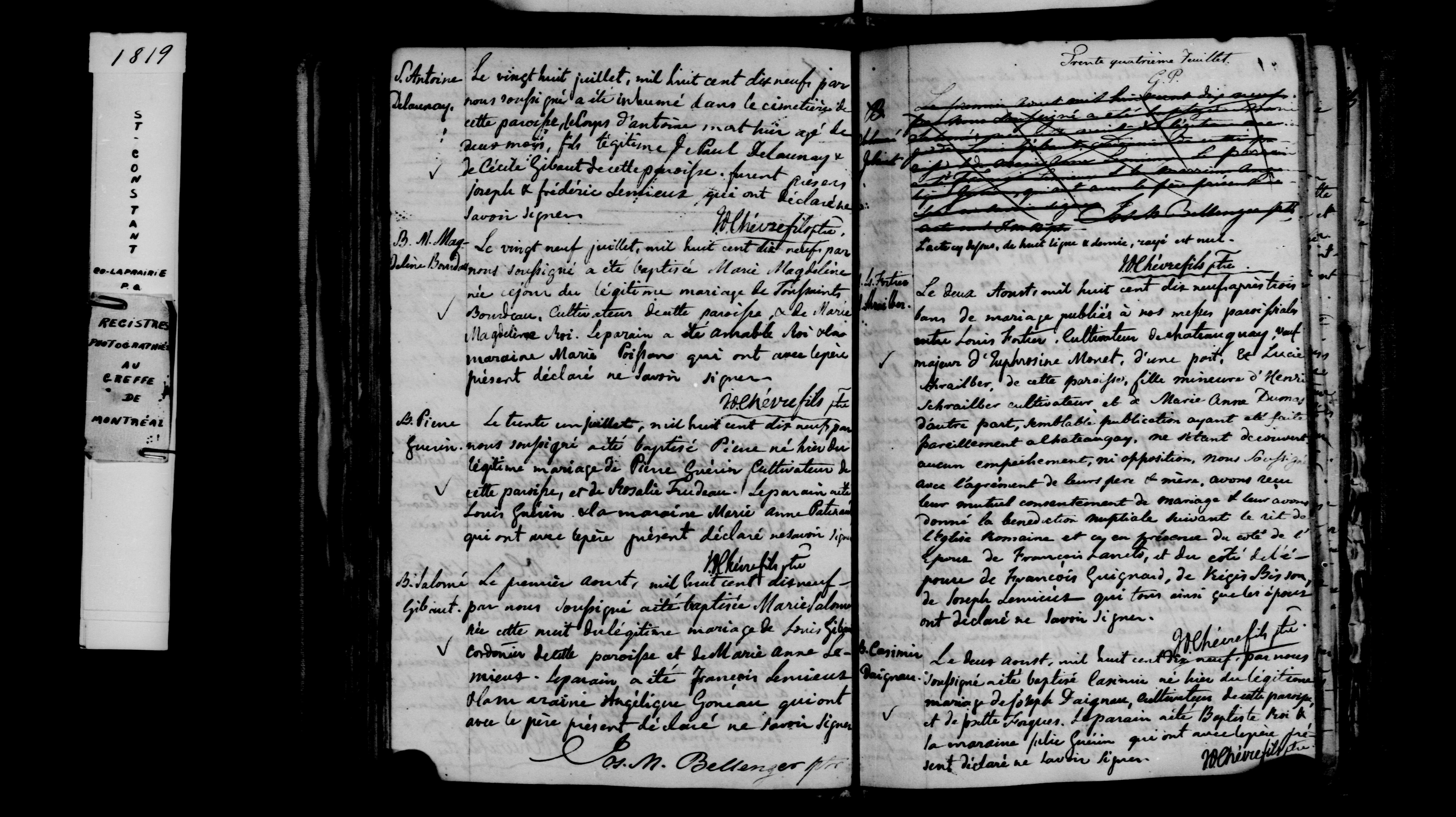 1819 Marriage Fortier Schrailber