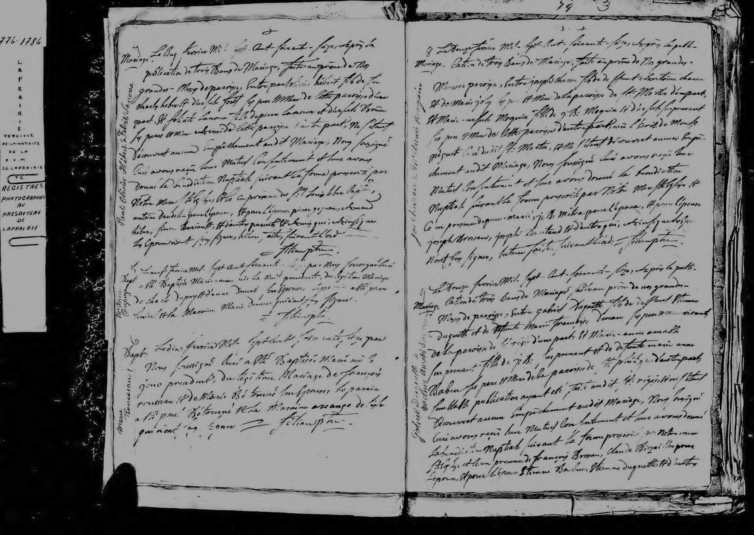 1776 Marriage Duquet Surprenant