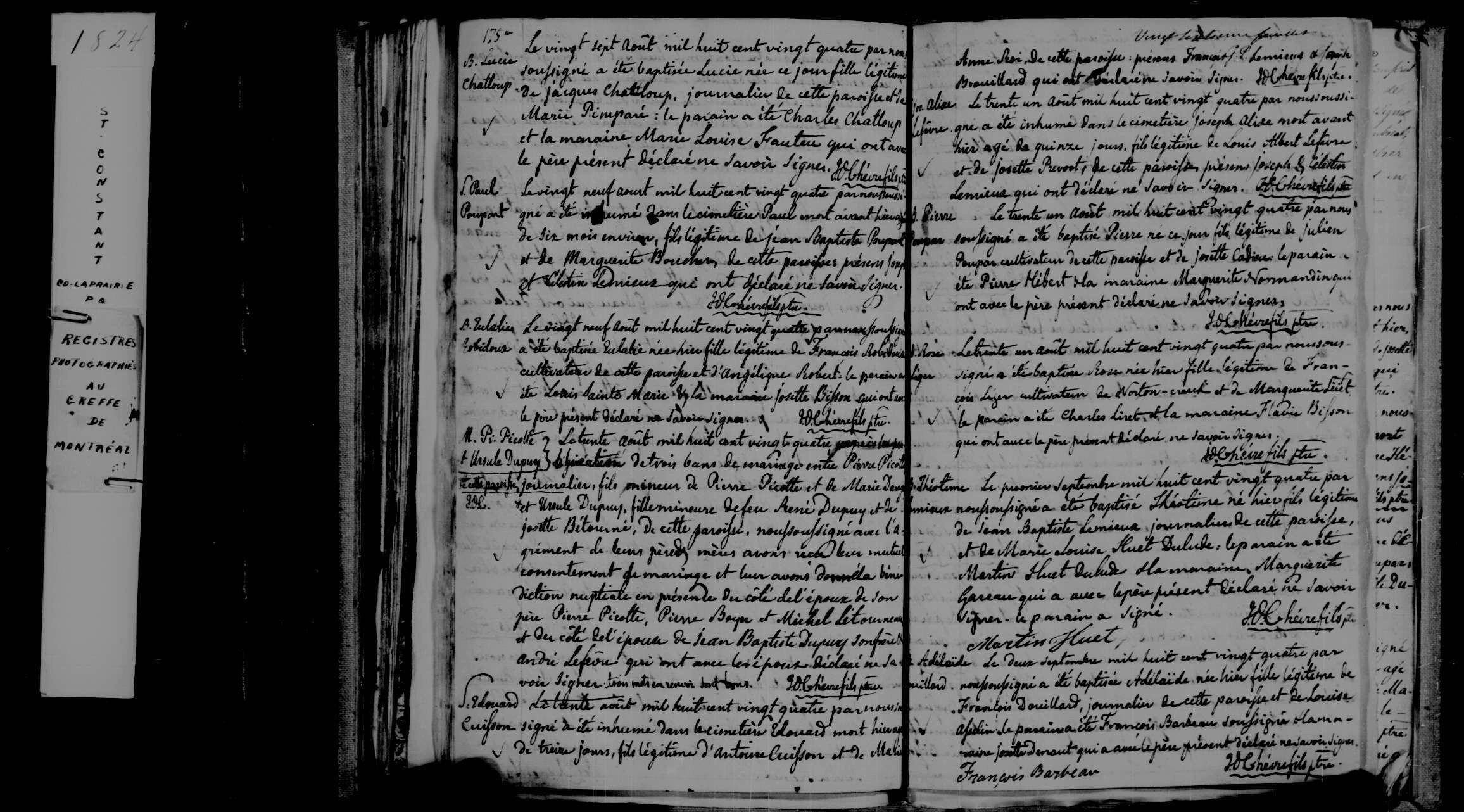 1824 Marriage Pecotte Dupuis