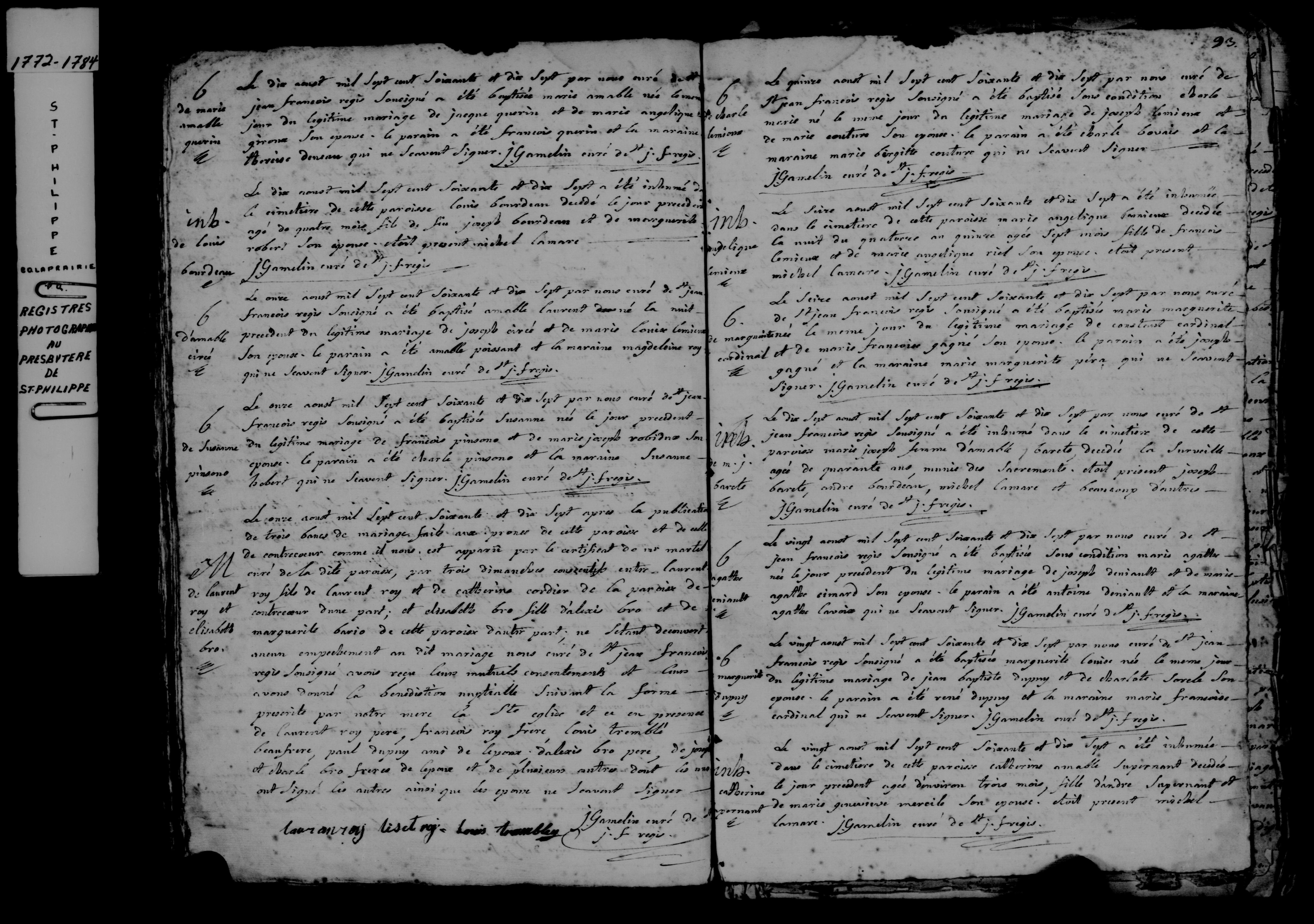 1777 Baptism Marguerite Louise Dupuis