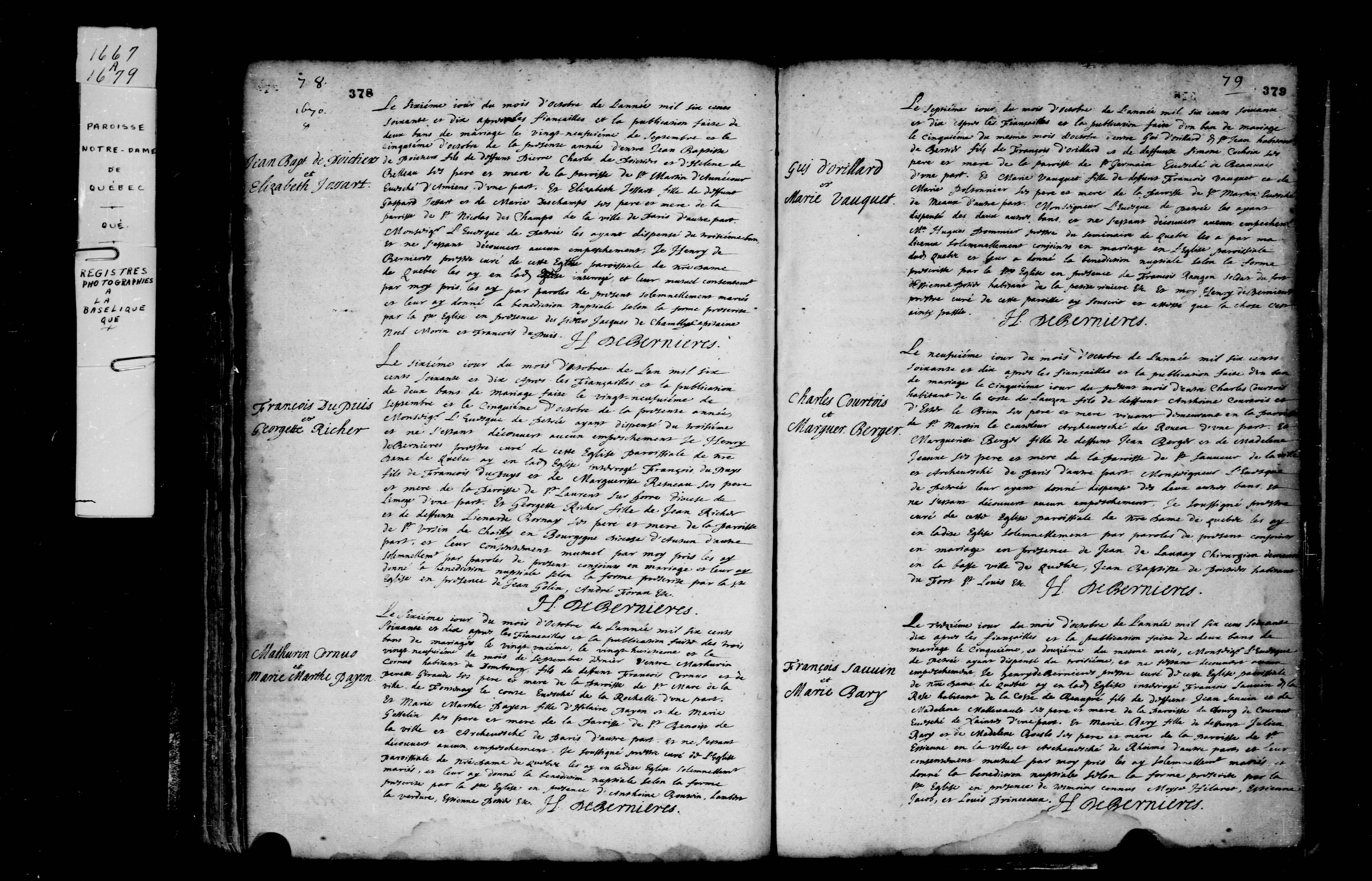1670 Marriage Dupuis Richer