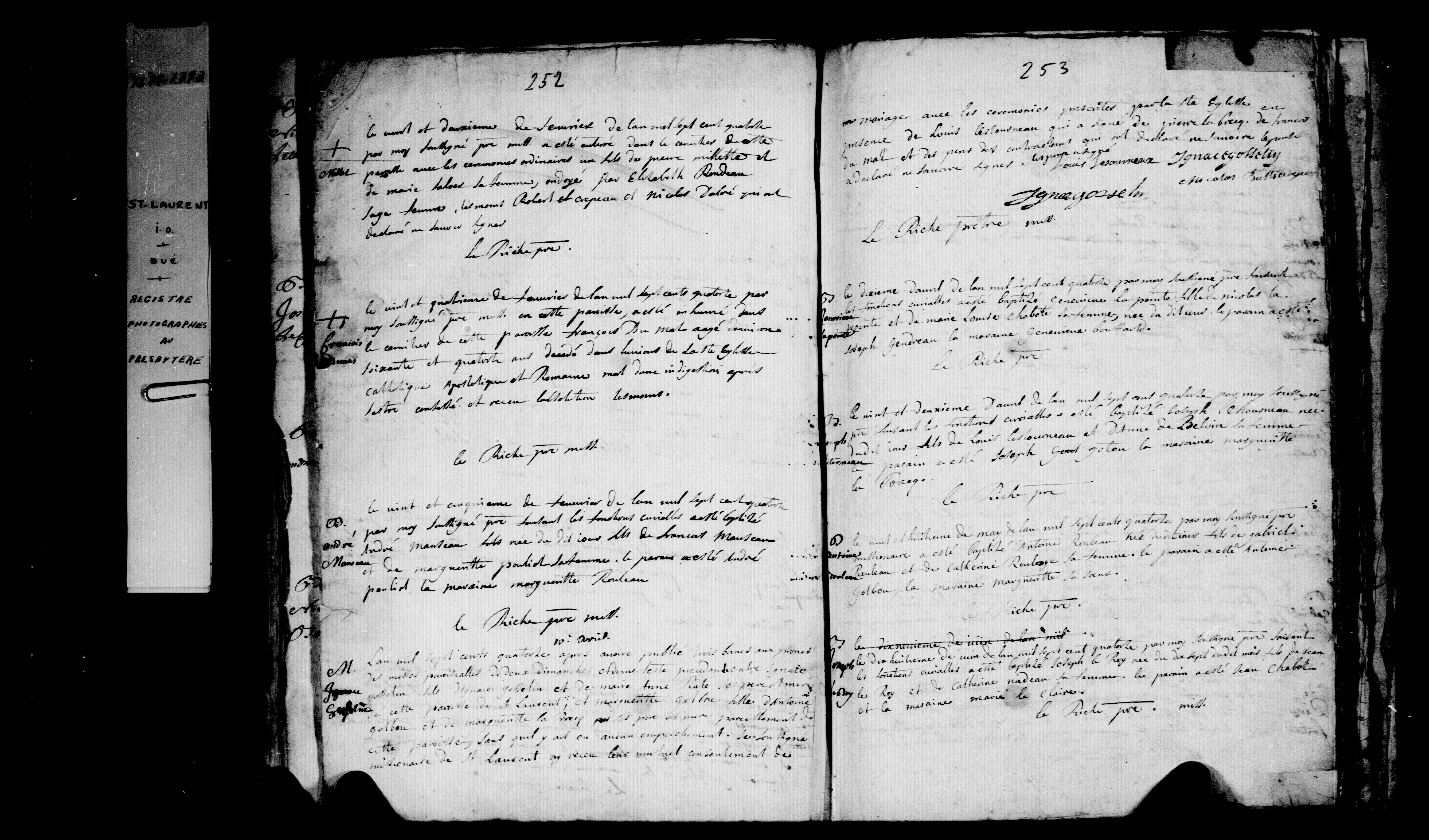 1714 Burial Francois Dumas