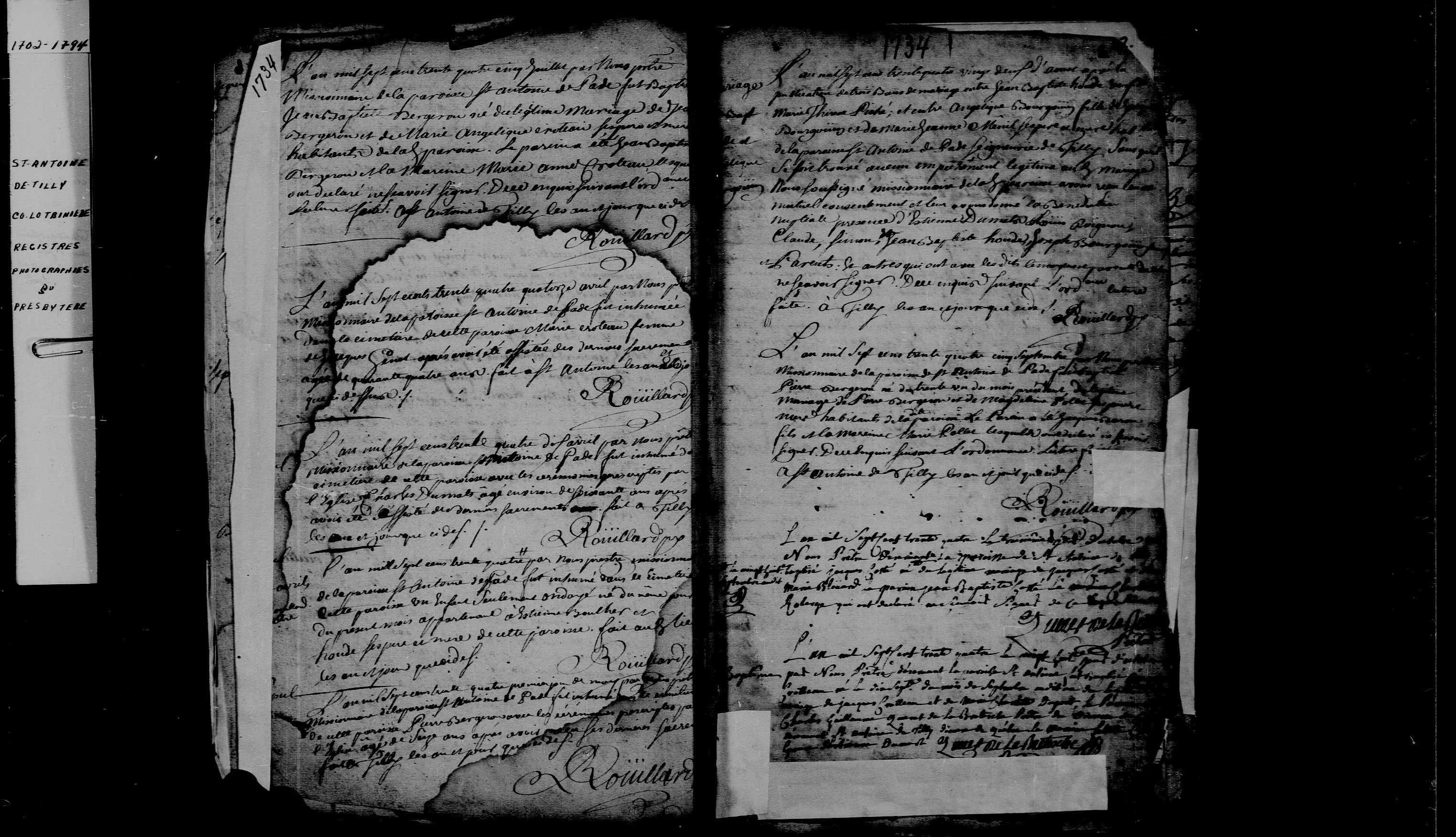 1734 Burial Charles Dumas