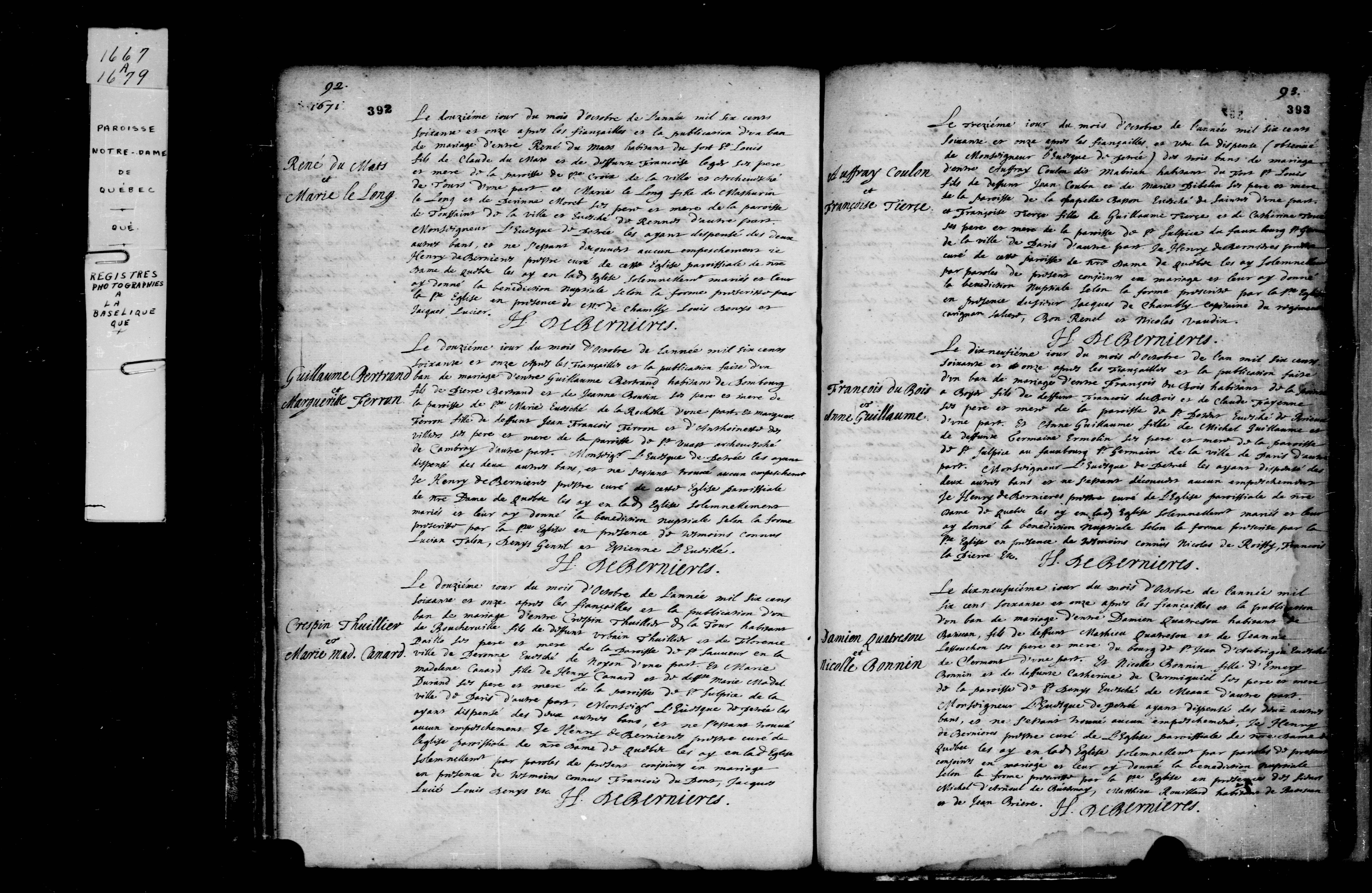 1671 Marriage Dumas Lelong