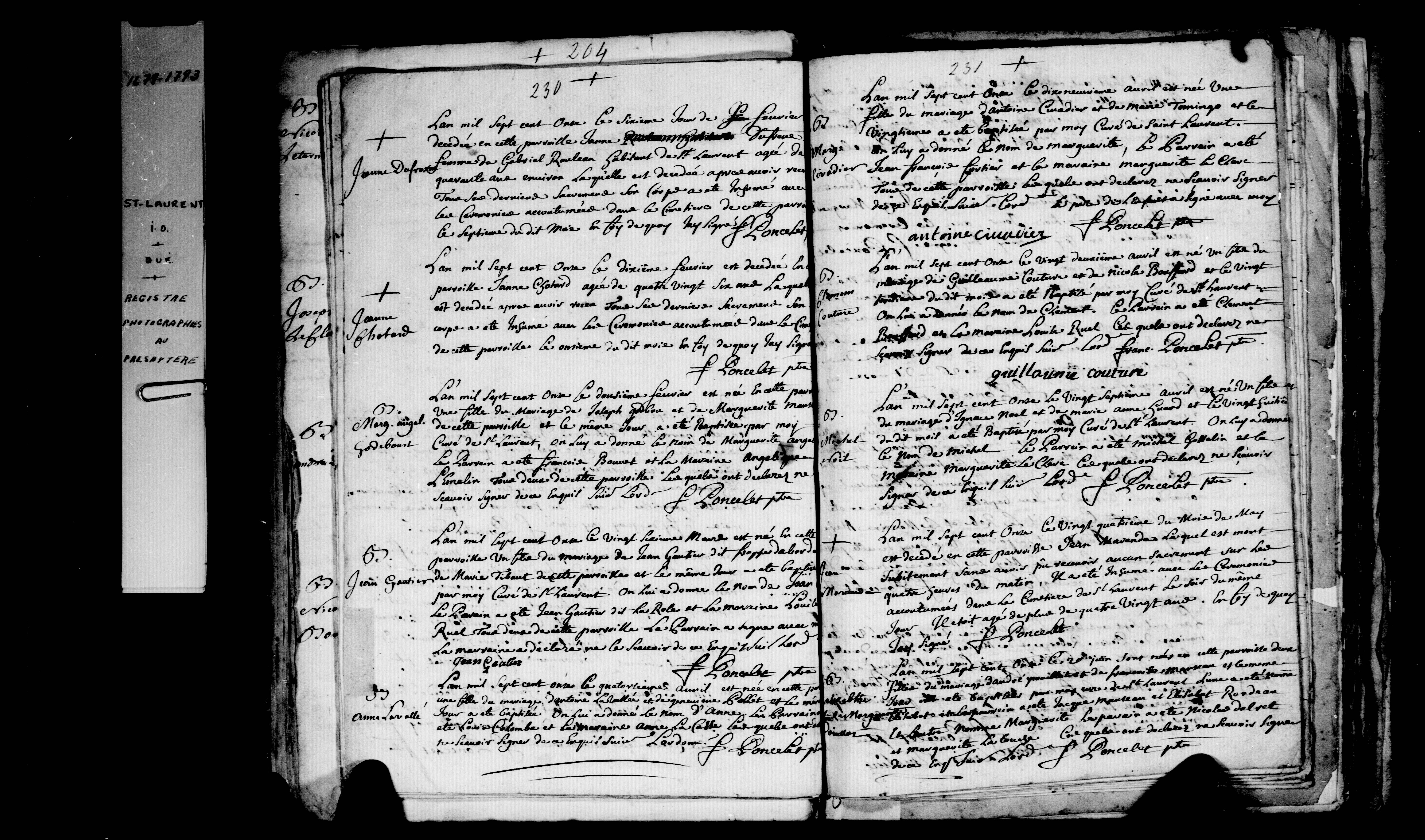 1711 Burial Jeanne Dufresne