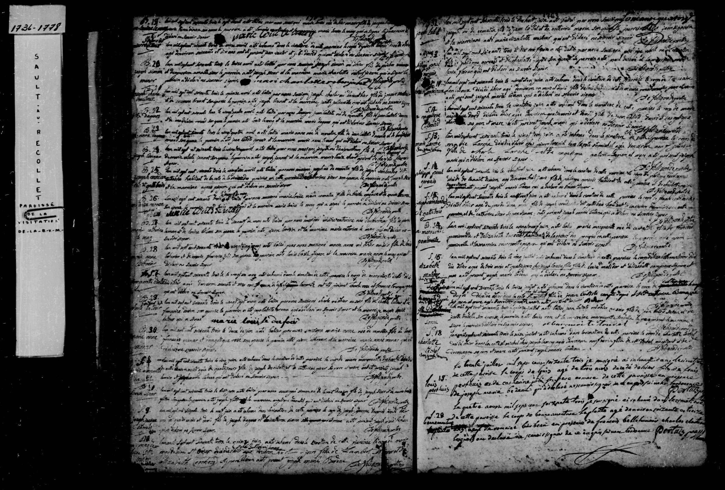 1763 Burial Pierre Dufour dit Latour