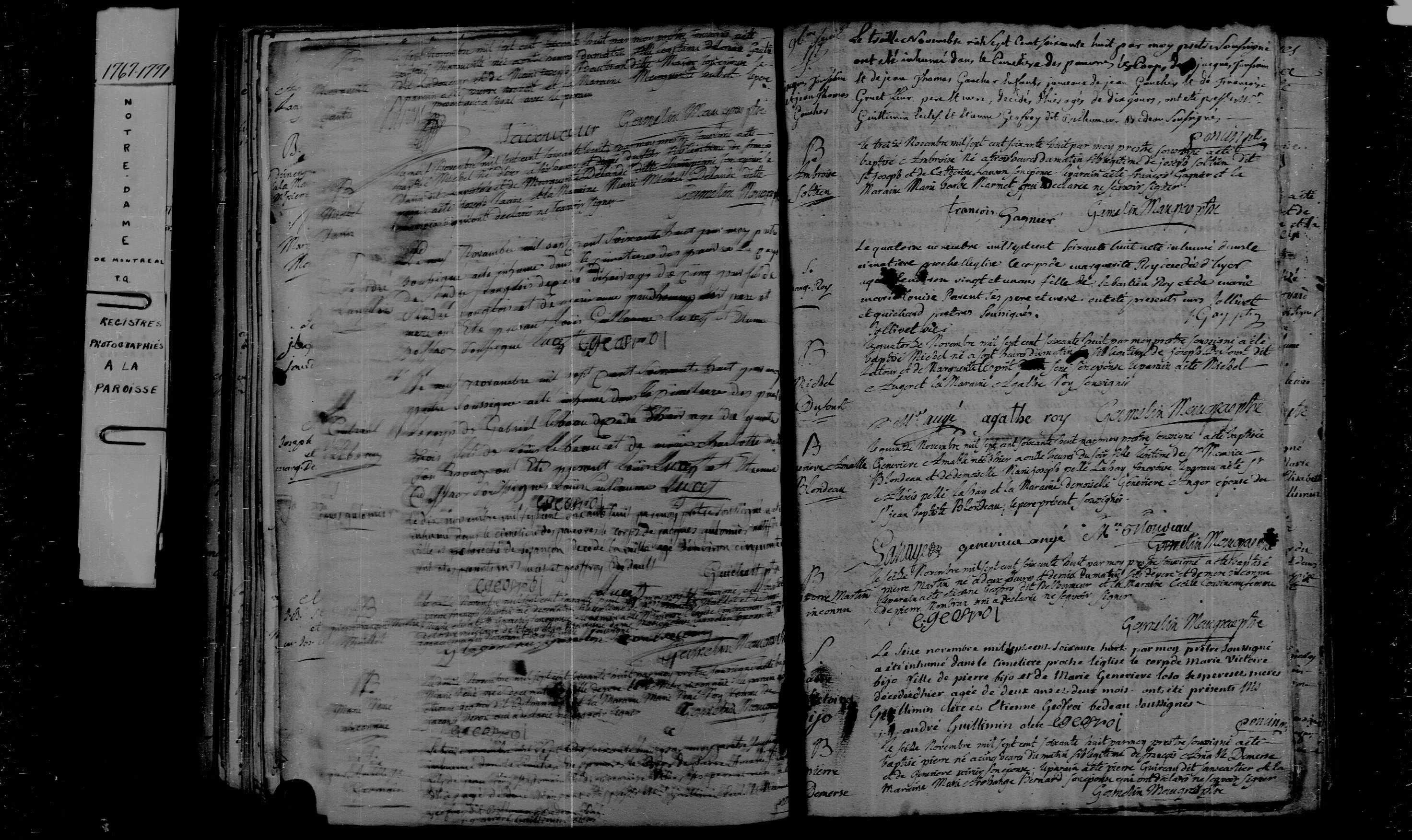 1768 Baptism Michel Dufour dit Latour