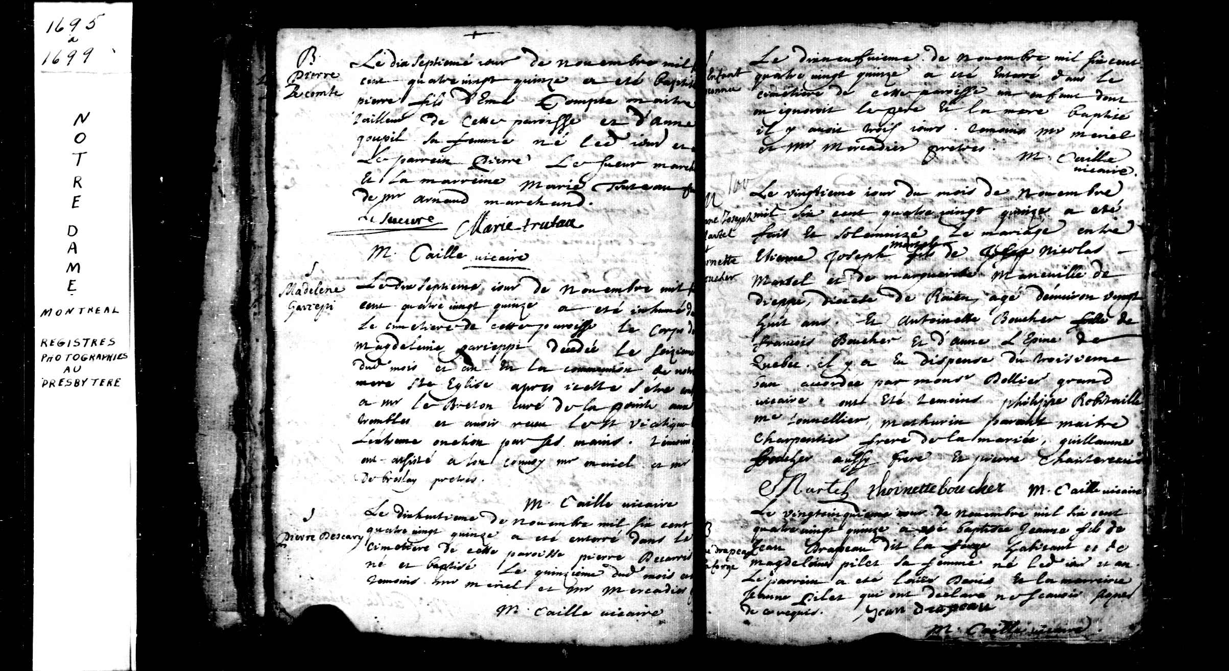 1695 Baptism Jeanne Drapeau