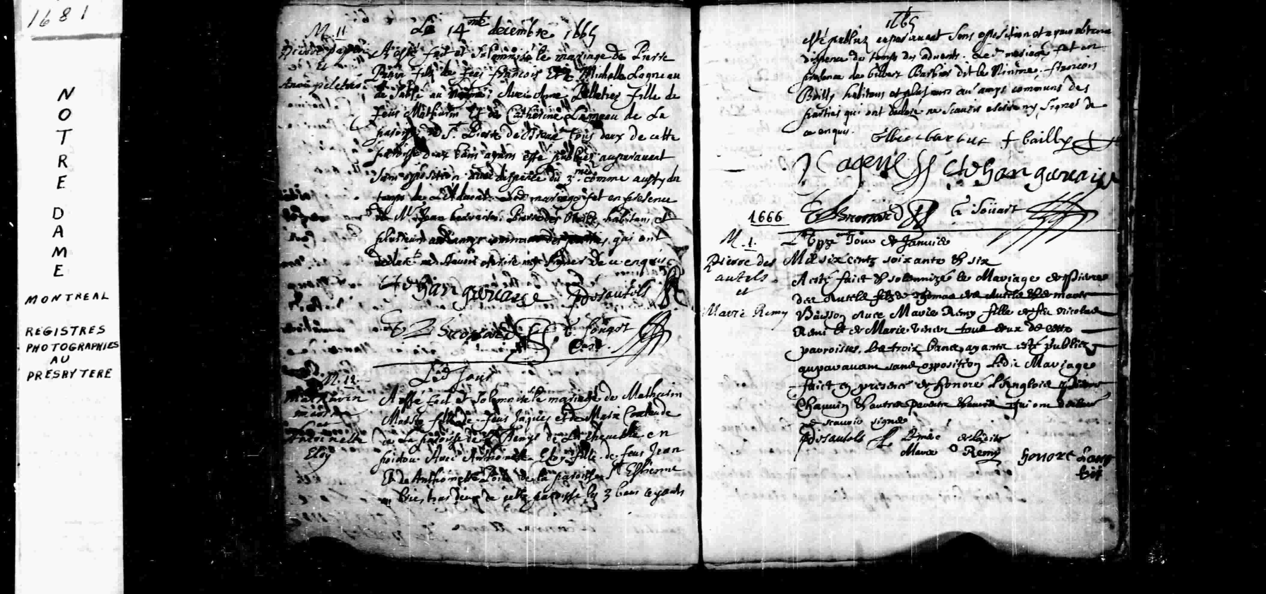 1666 Marriage Desautels Remy