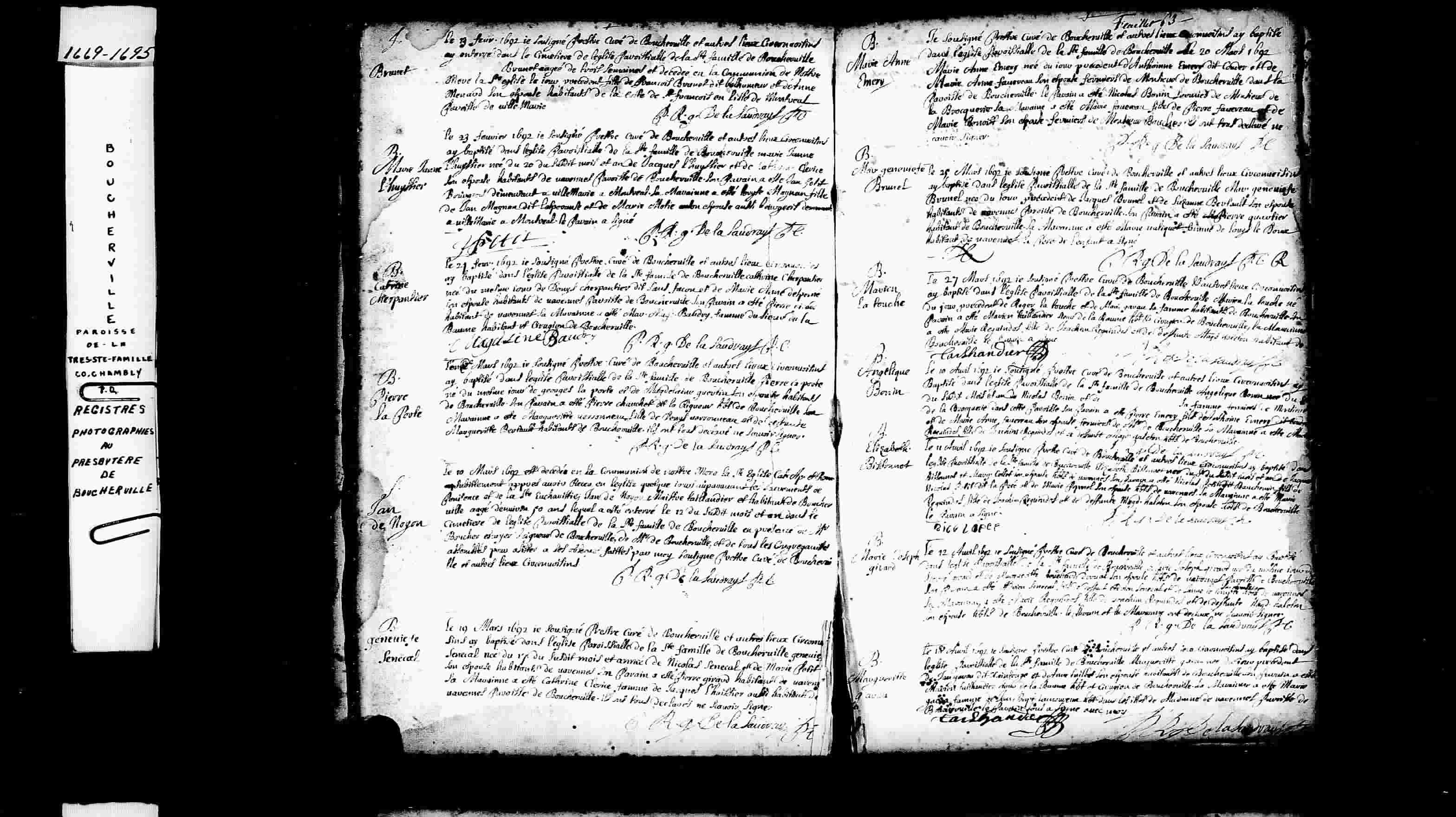 1692 Burial Jean Denoyon