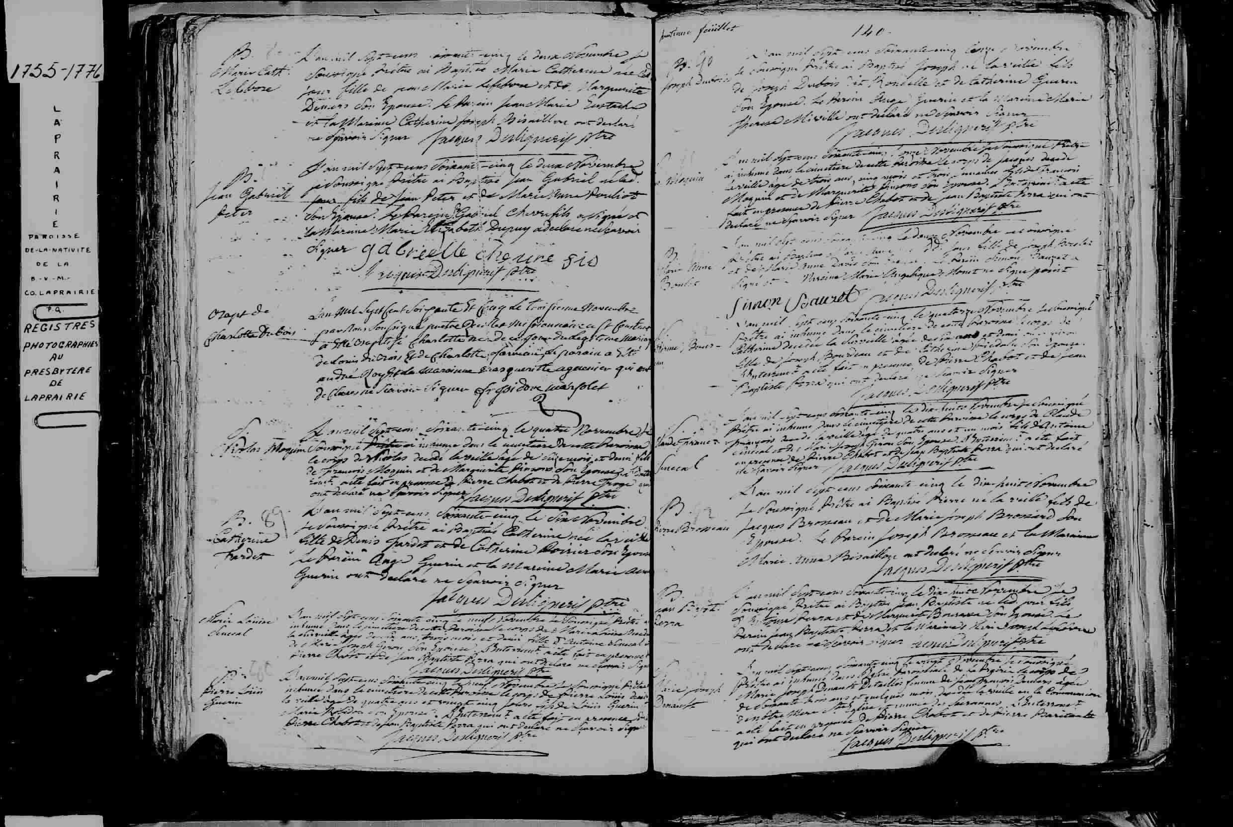 1765 Burial Marie Josephe Deneau