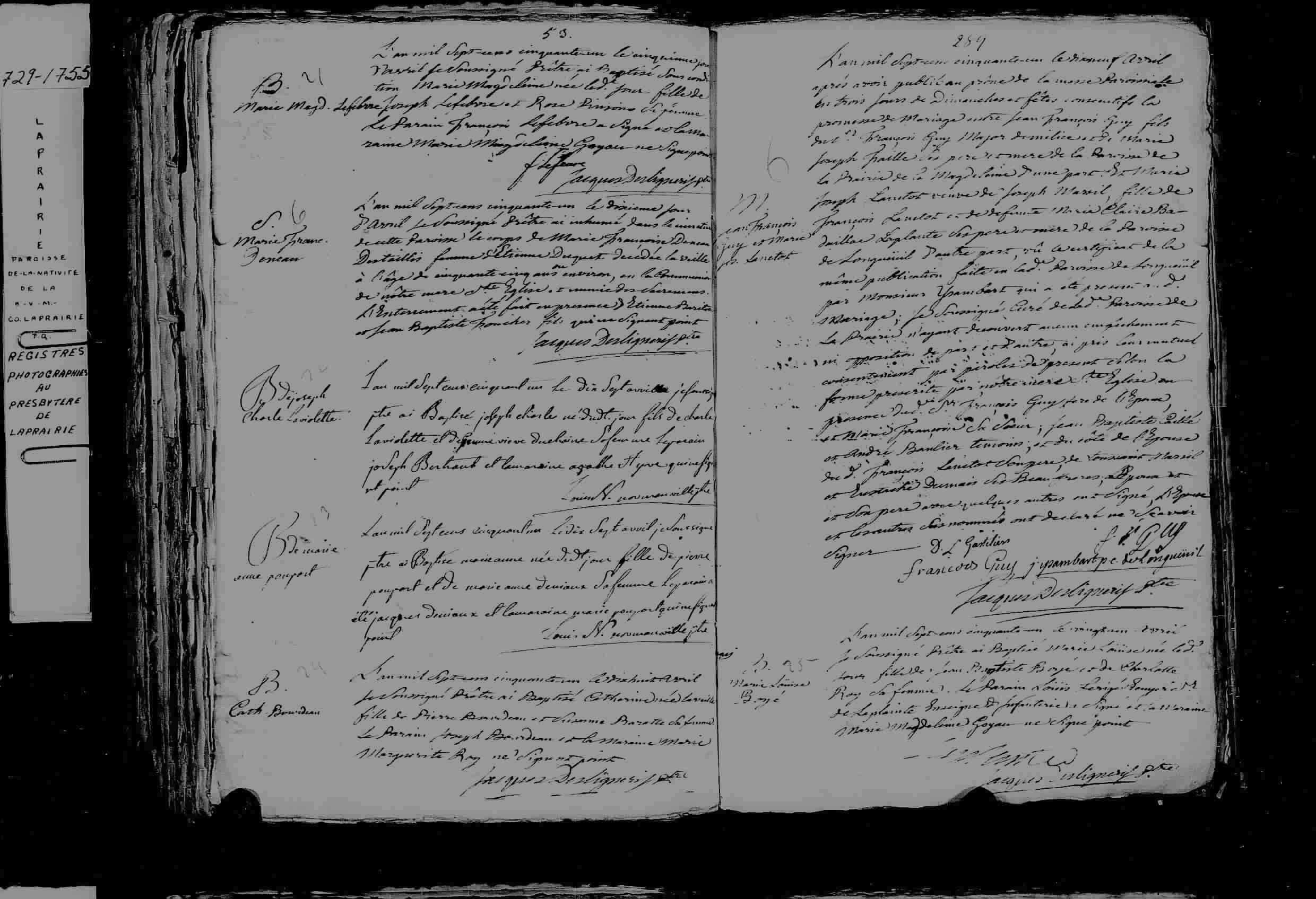 1751 Burial Marie Francoise Deneau dit Destailly