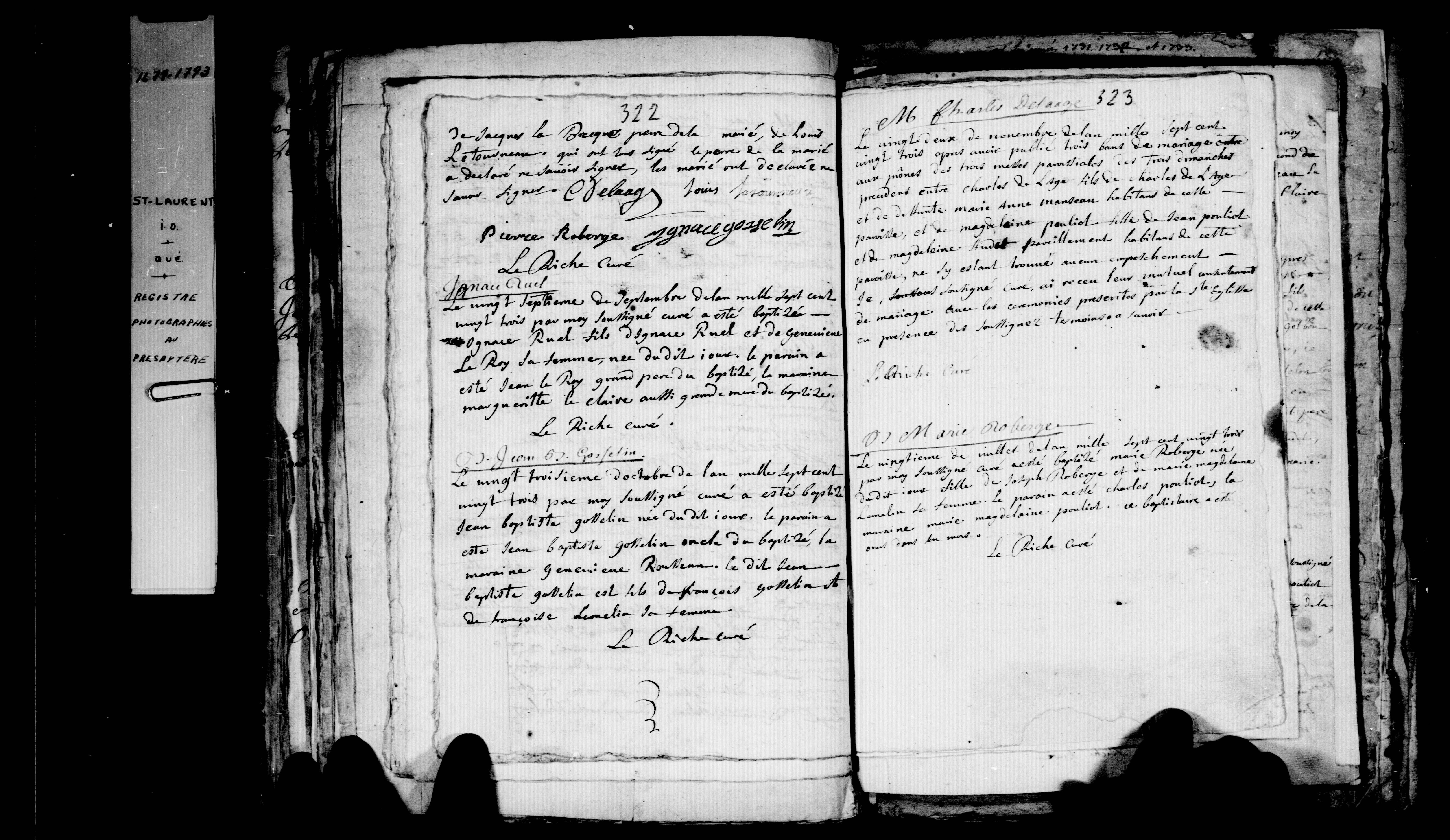 1723 Marriage Delage Pouilot
