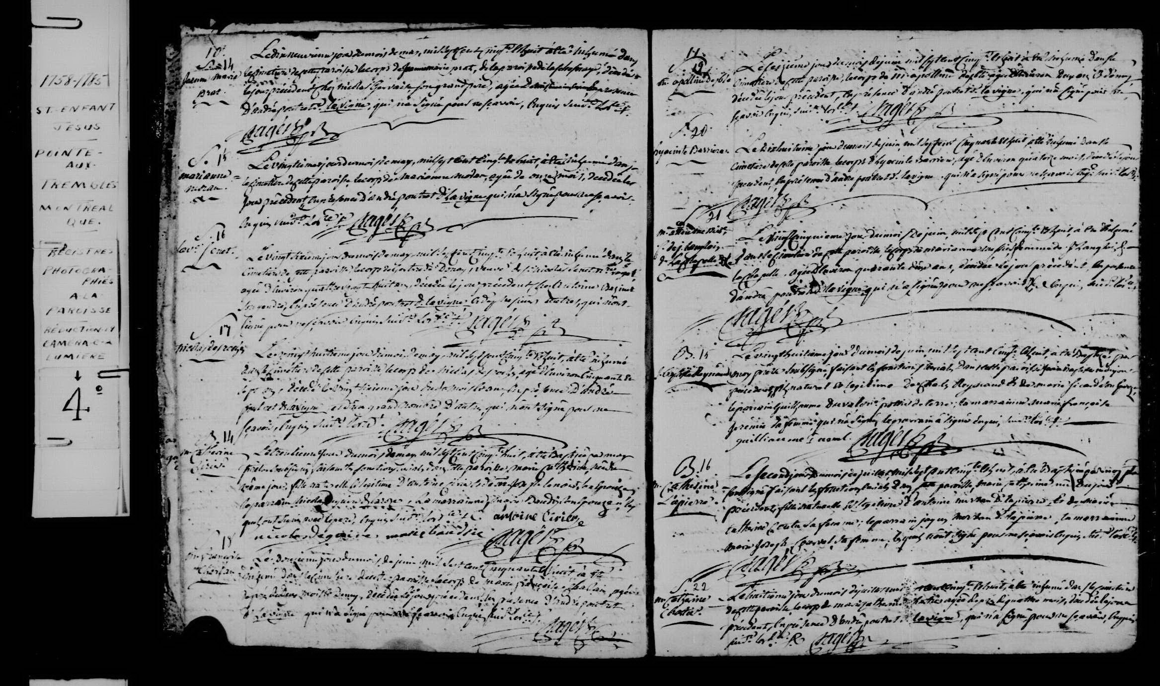 1758 Burial Marie Gertrude Daunais