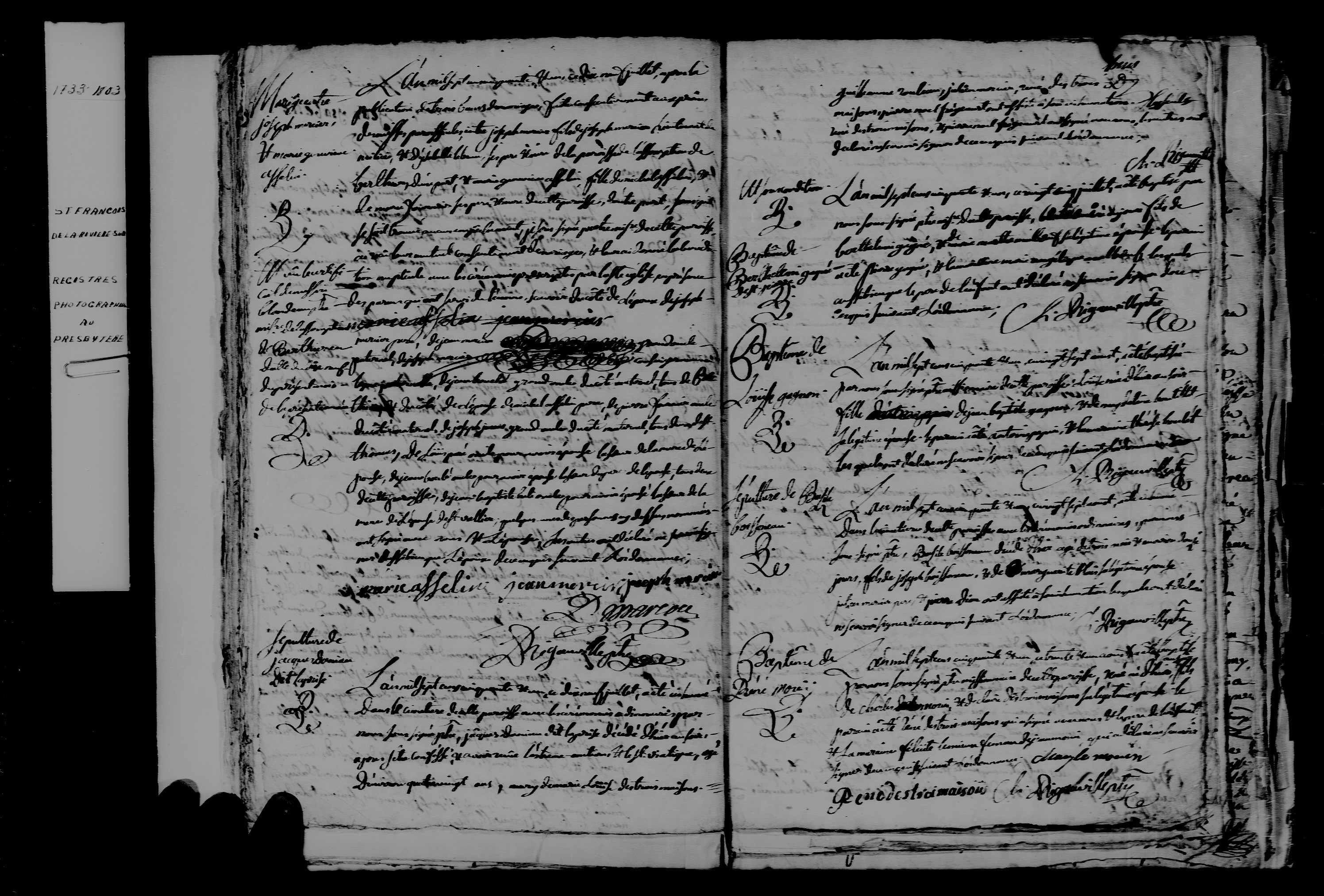 1751 Burial of Jacques Daniau dit Laprise