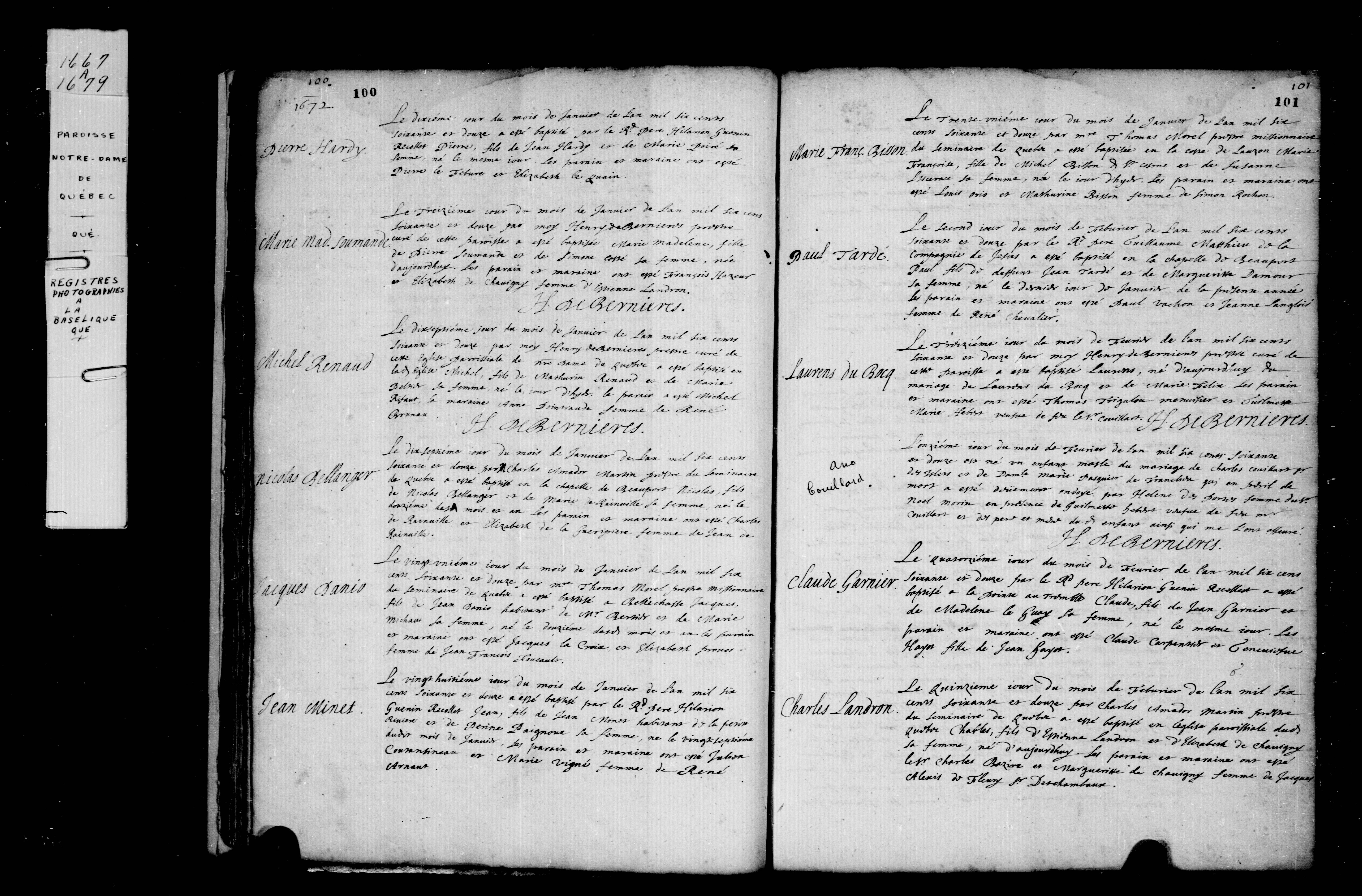 1672 Baptism Jacques Daniau