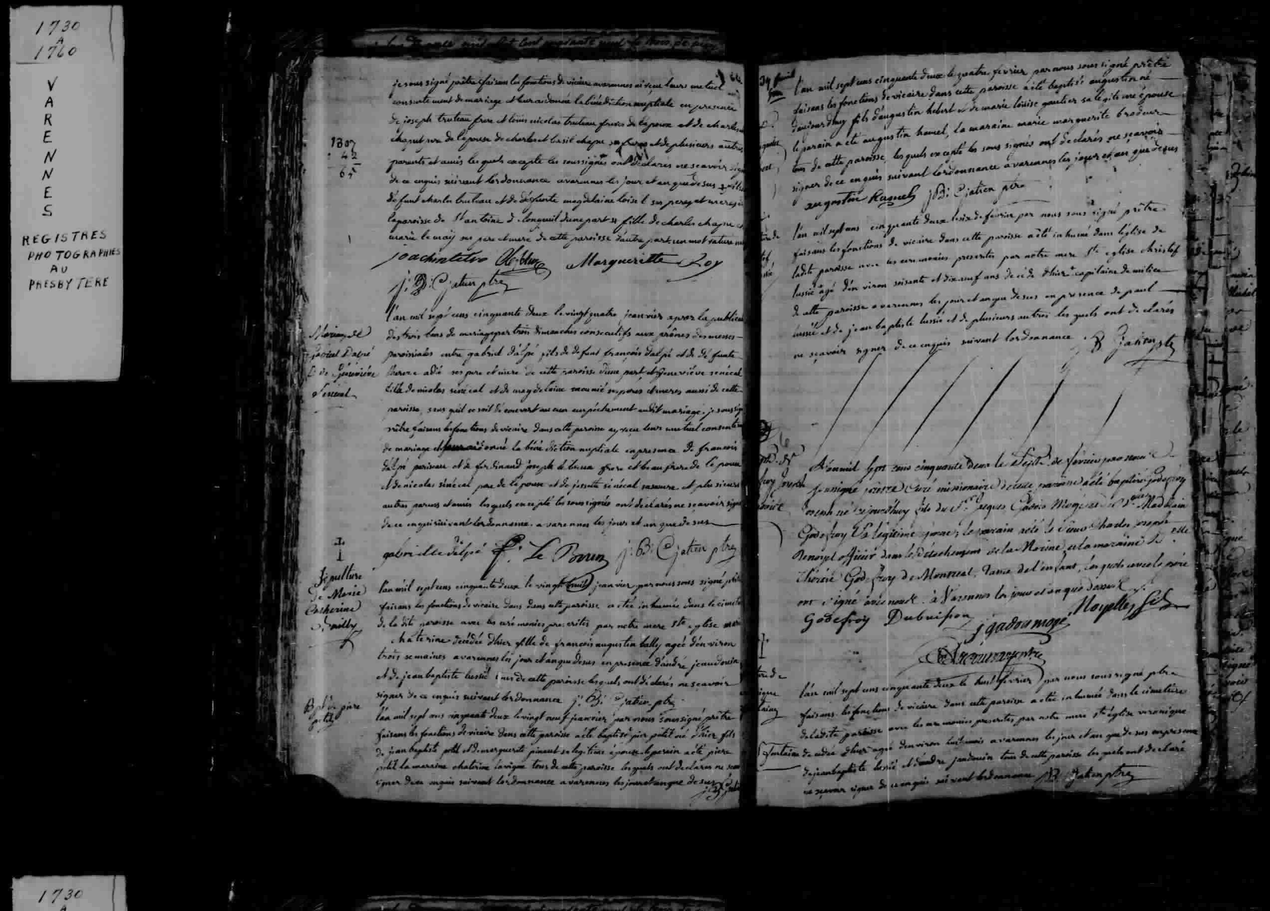1752 Marriage Dalpe Senecal
