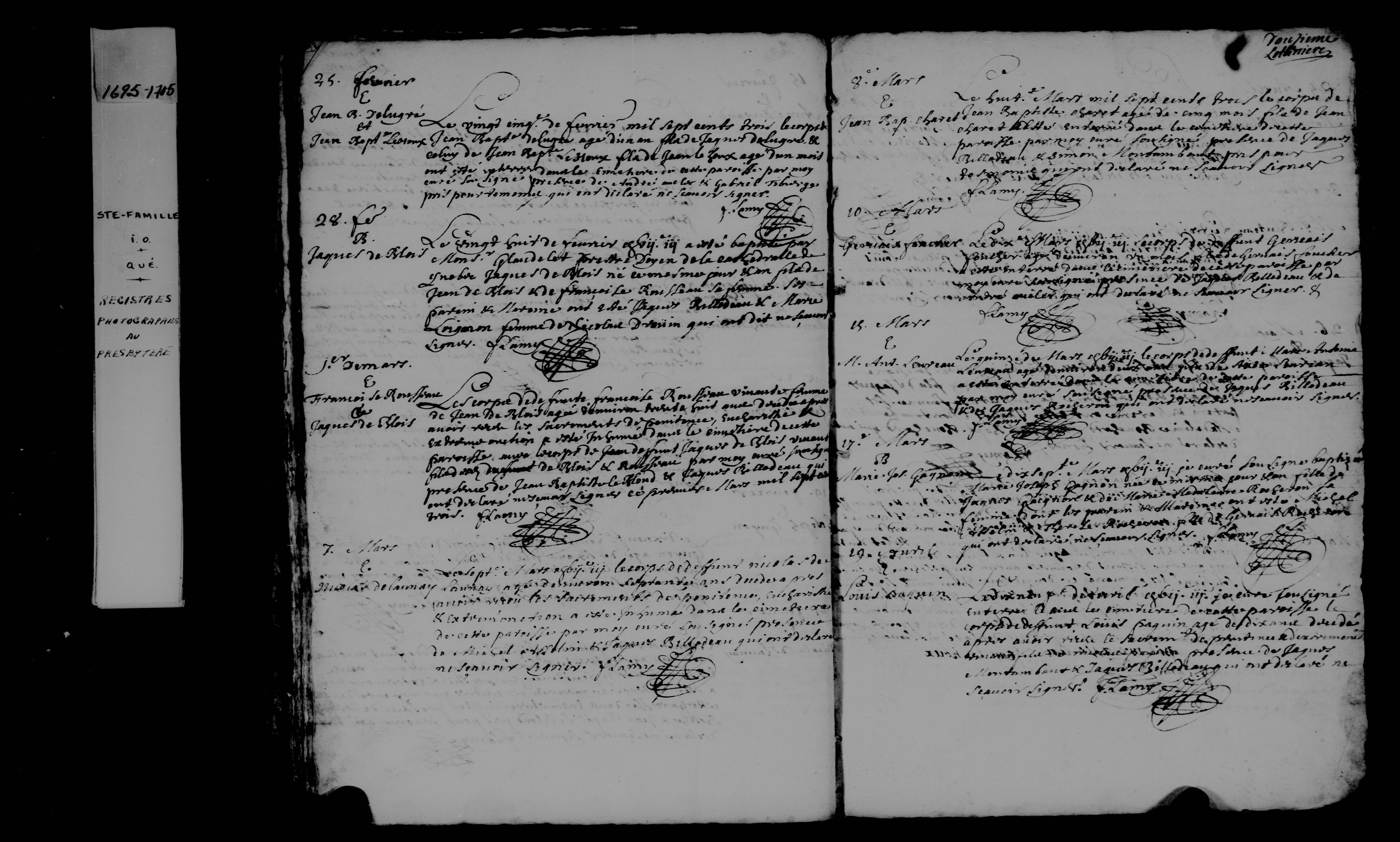 1703 Burial Francoise Rousseau